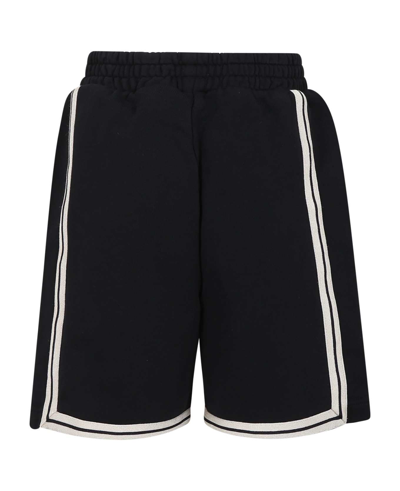 Palm Angels Black Trousers For Boy With Logo - BLACK/NEUTRALS