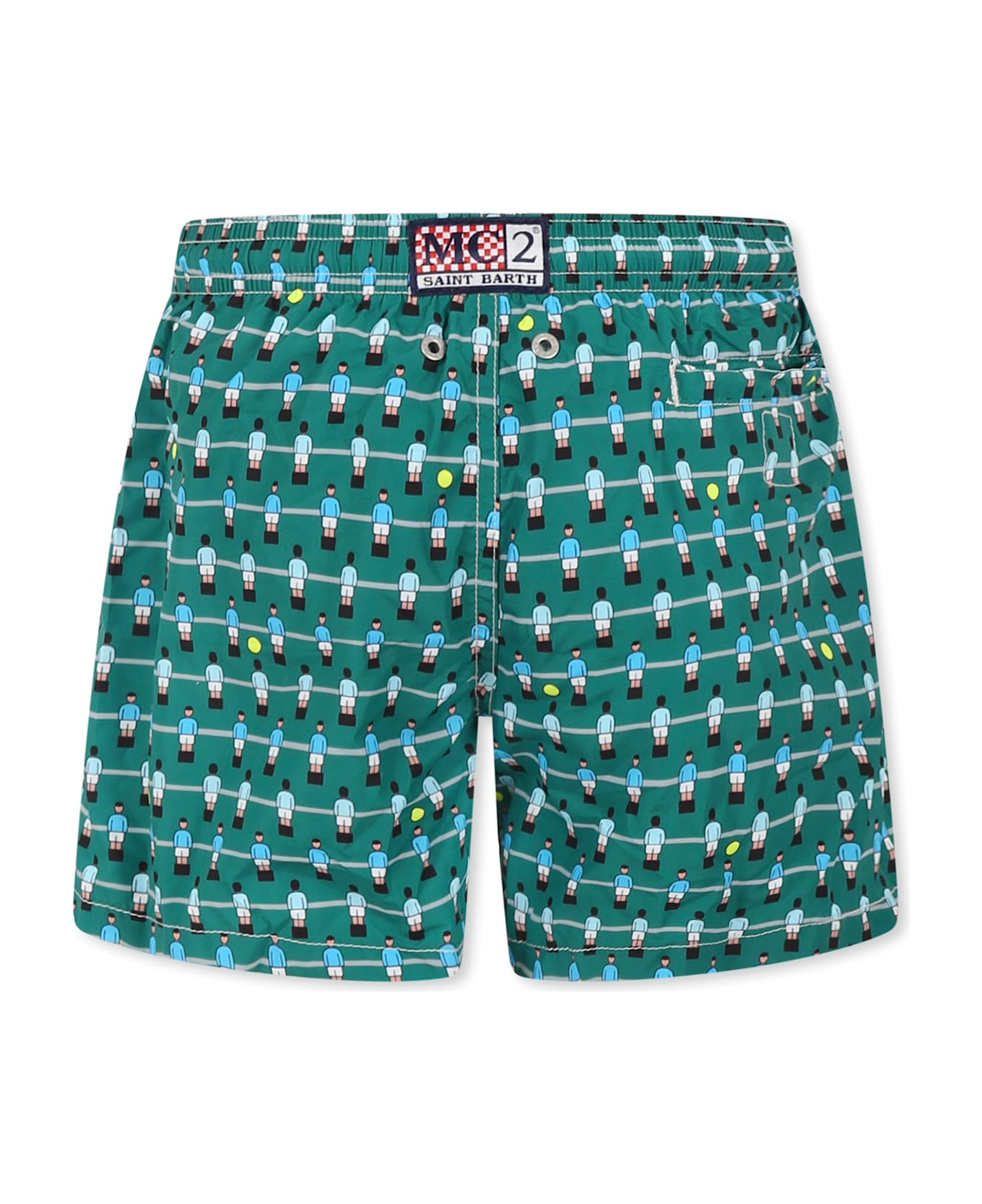 MC2 Saint Barth Green Swim Shorts For Boy With Foosball Print - Green