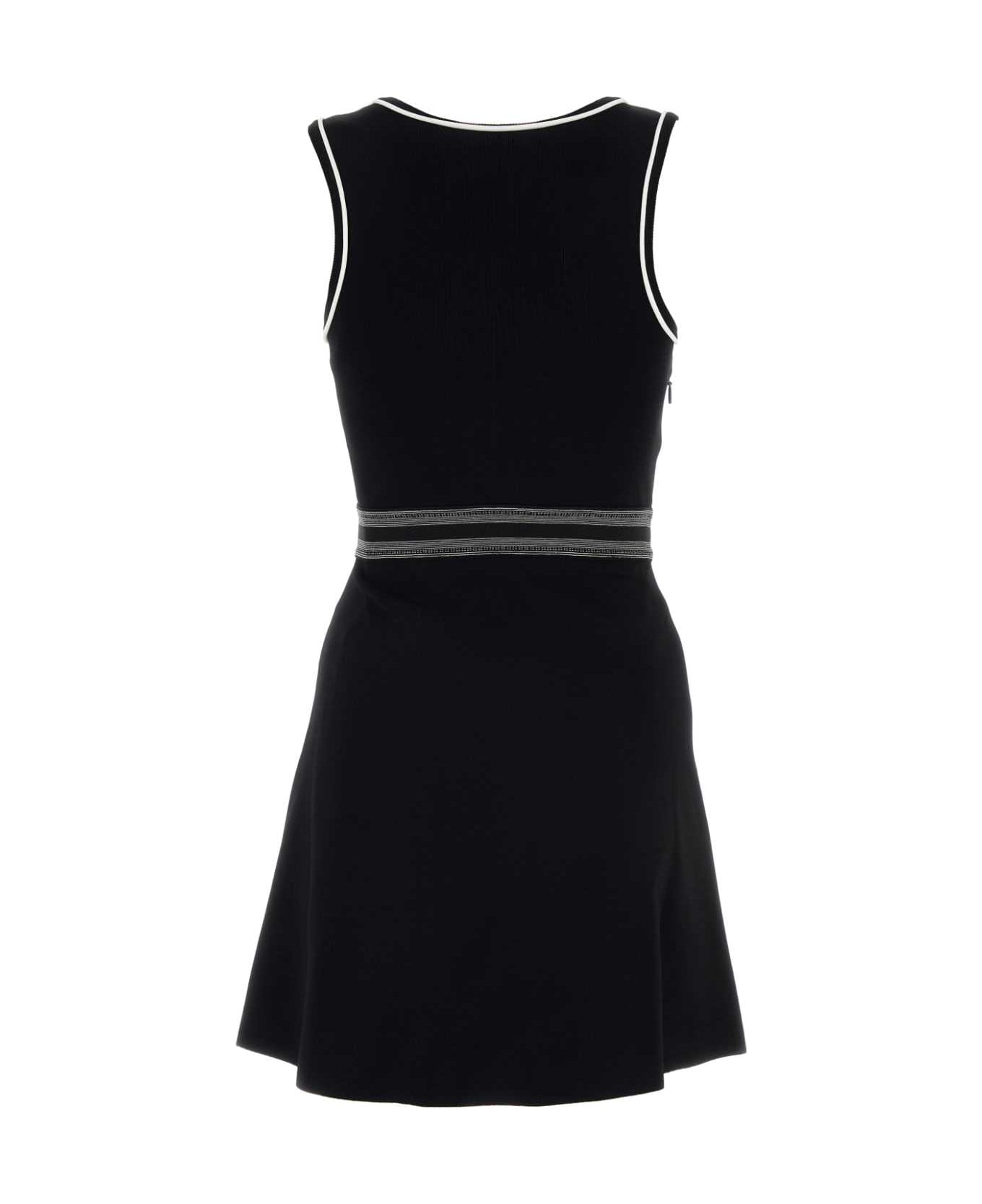 Loewe Black Stretch Viscose Blend Mini Dress - BLACK