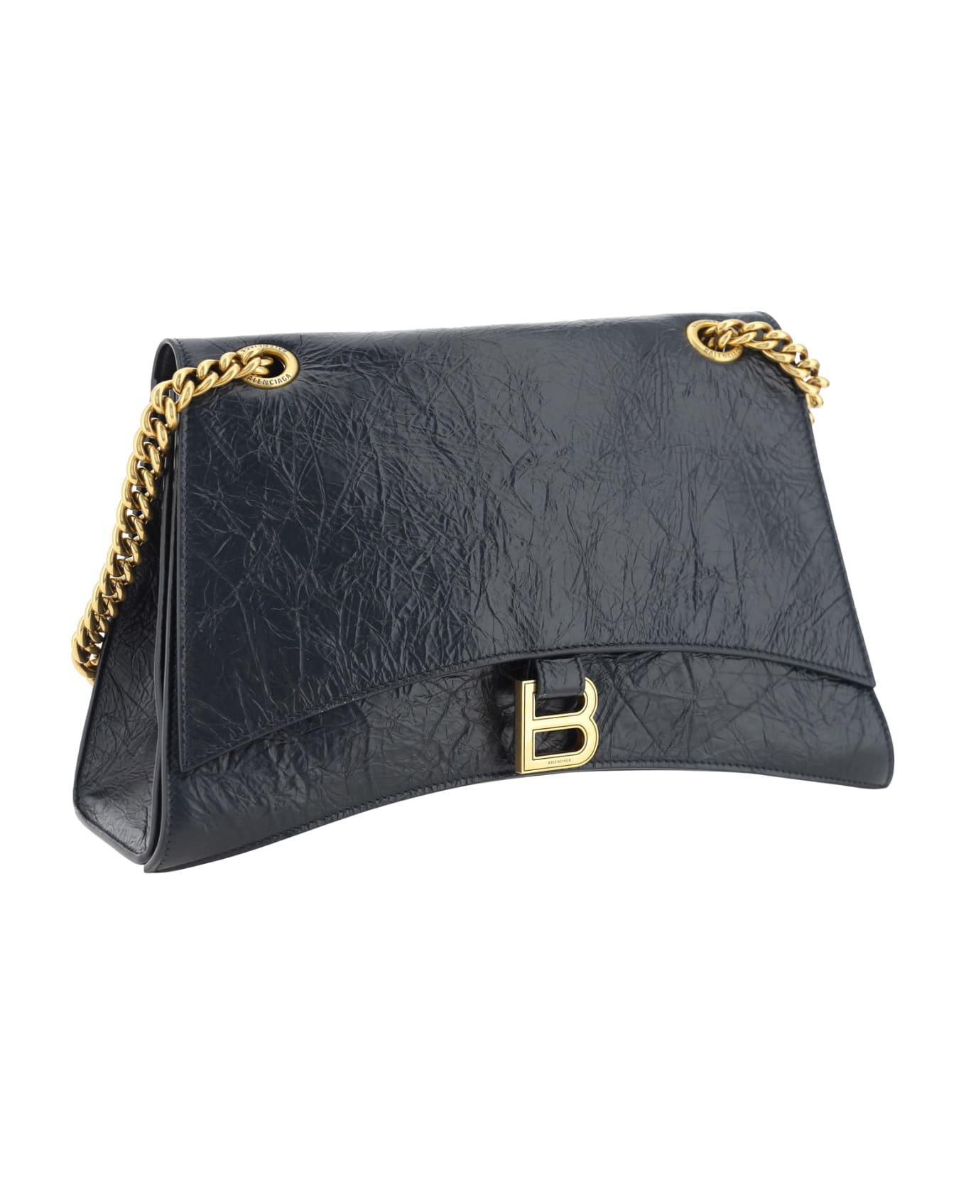 Balenciaga Medium Crush Shoulder Bag - Black