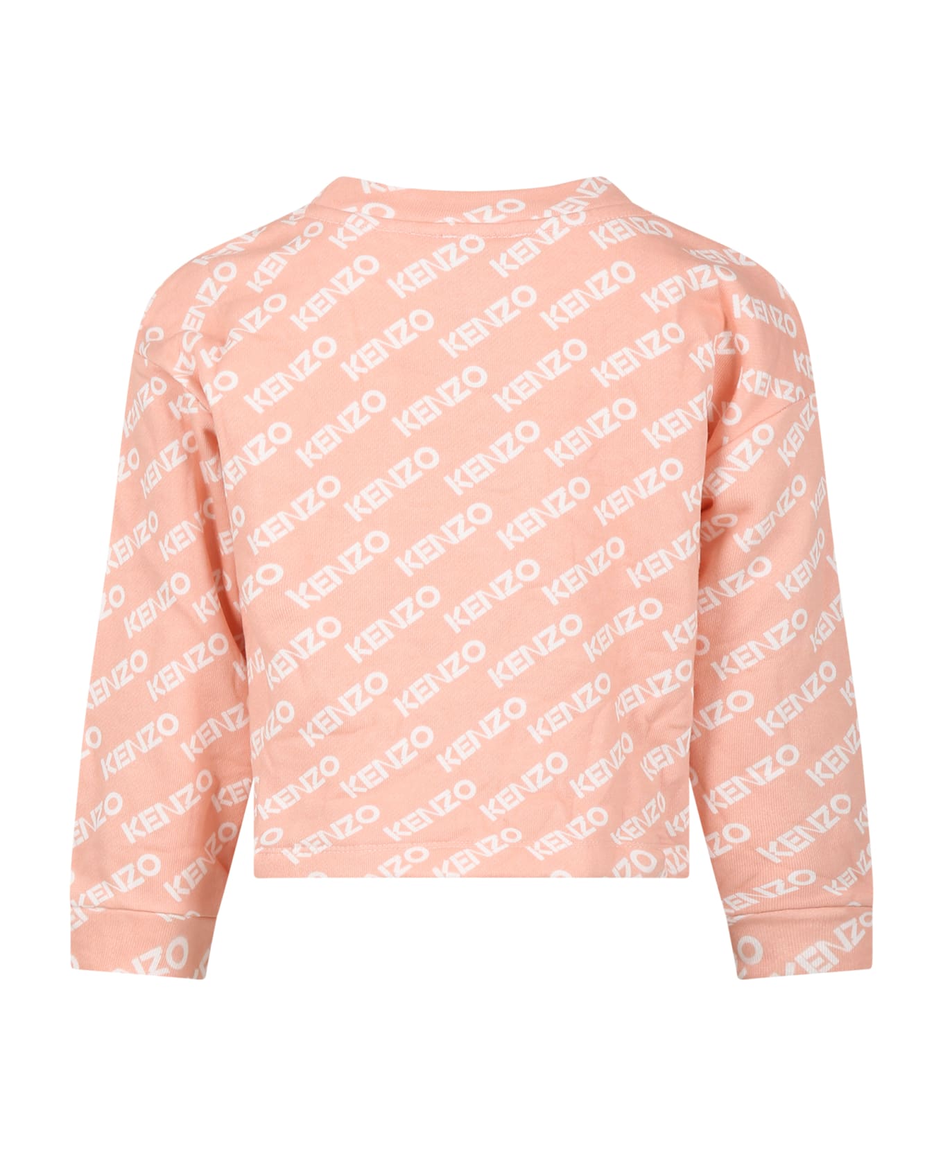 Kenzo Kids Pink Sweatshirt For Girl With Logo - Pink
