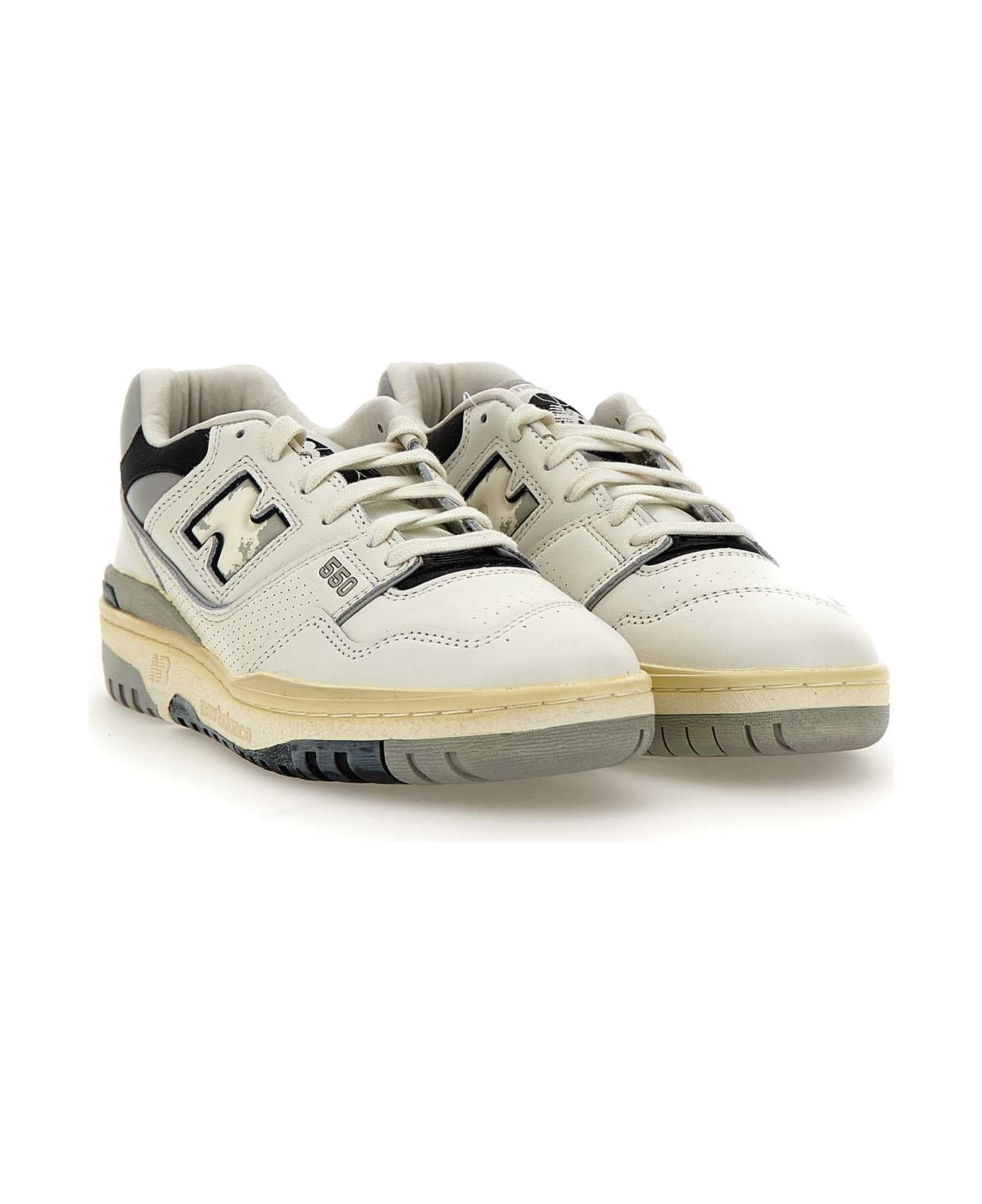 New Balance "550" Leather Sneakers - White-grey