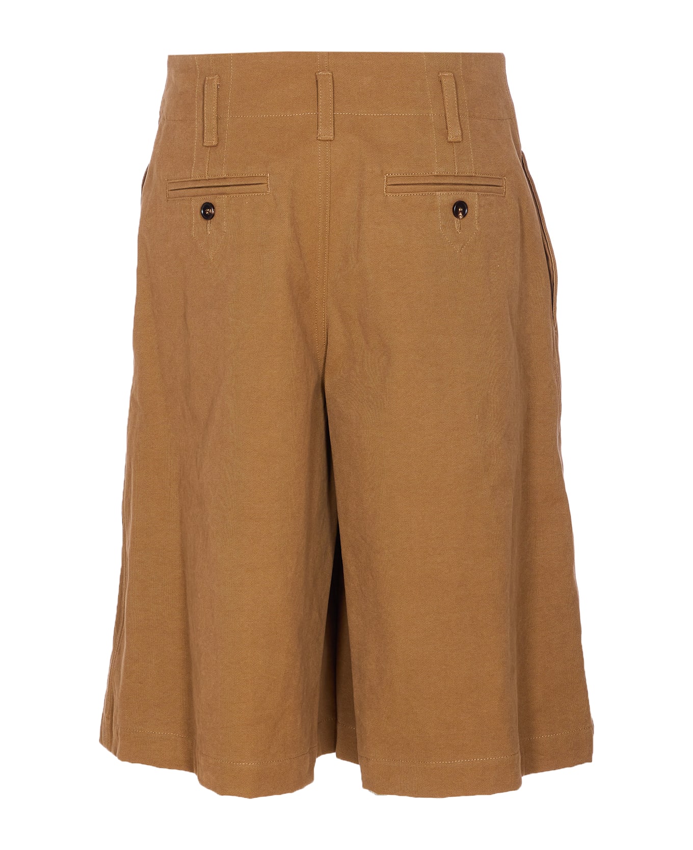 Chloé Shorts Bermuda Wide Leg And High Waist In Cotton - Brown
