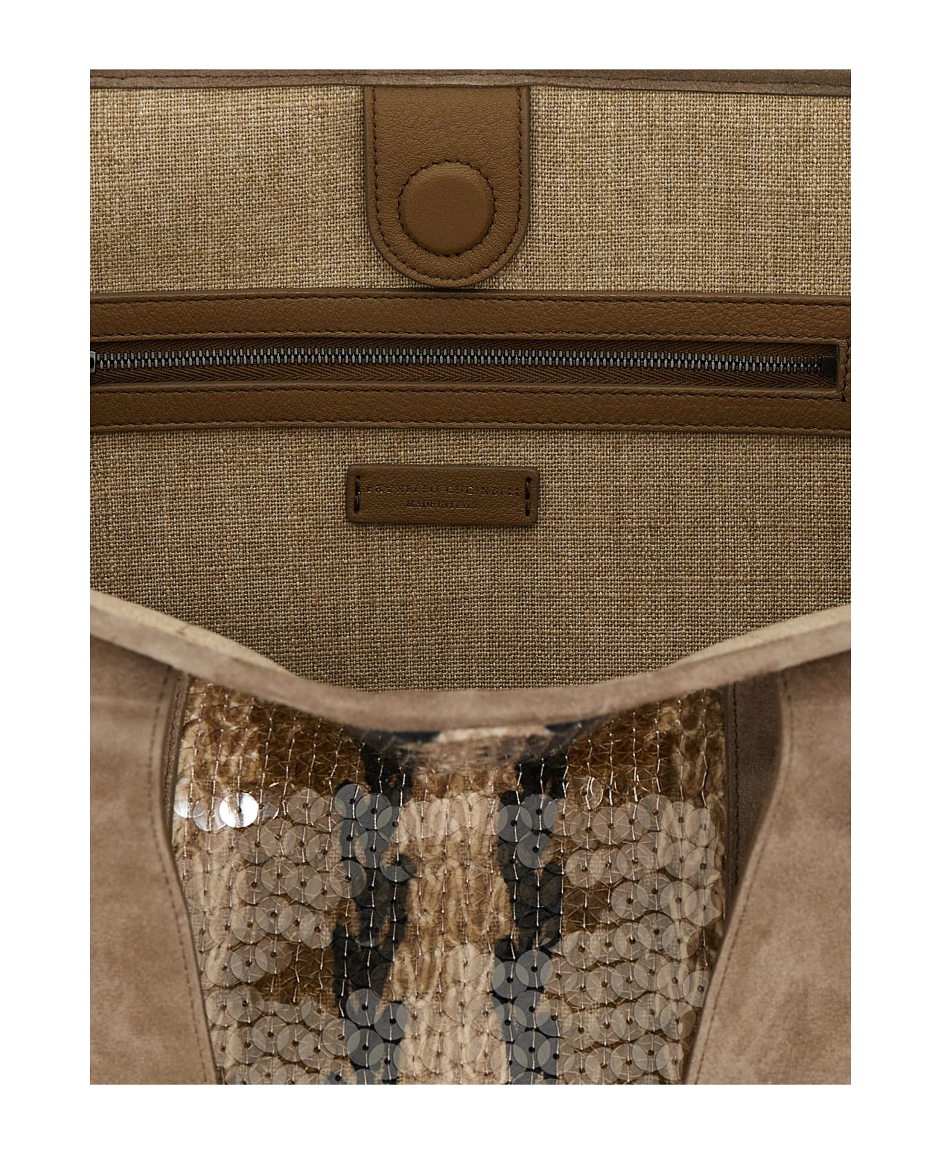 Brunello Cucinelli Sequin Python Shopping Bag - Multicolor