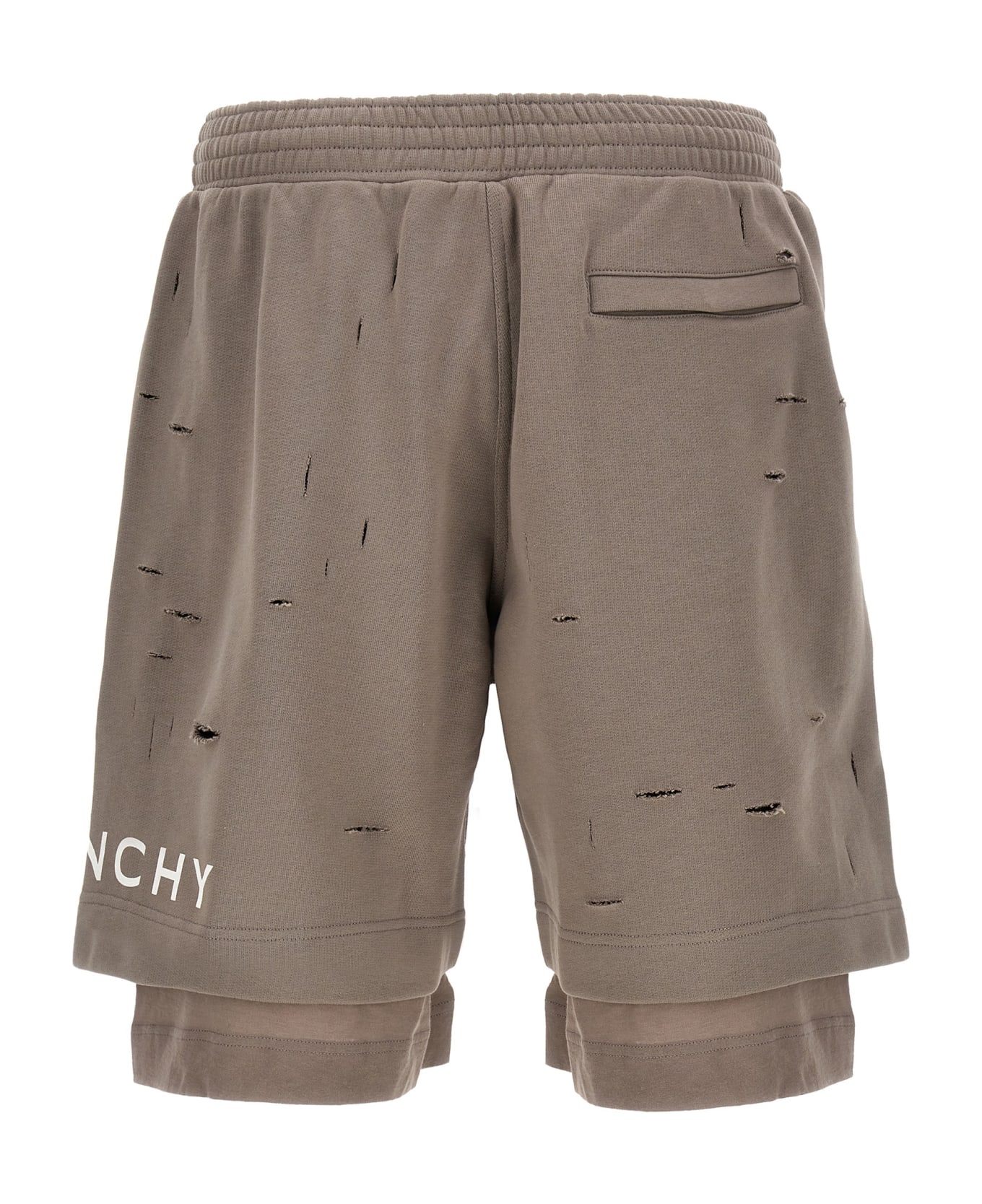 Givenchy Destroyed Effect Bermuda Shorts - Gray