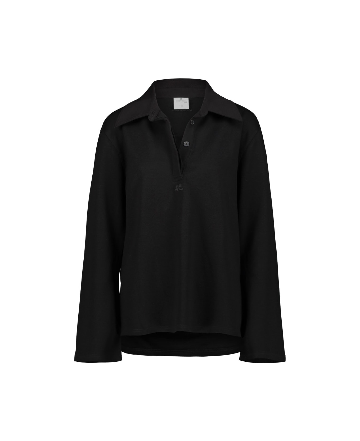 Courrèges Piqué Polo Shirt - Black