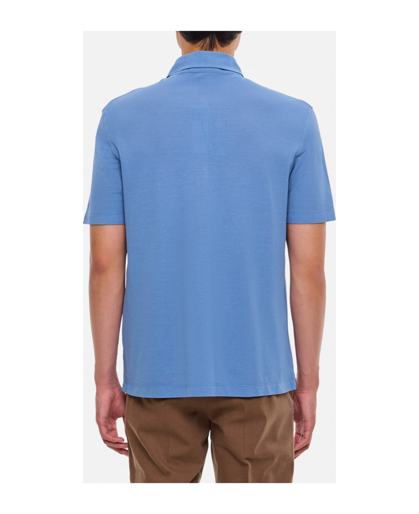 Drumohr Cotton Polo Shirt - Clear Blue