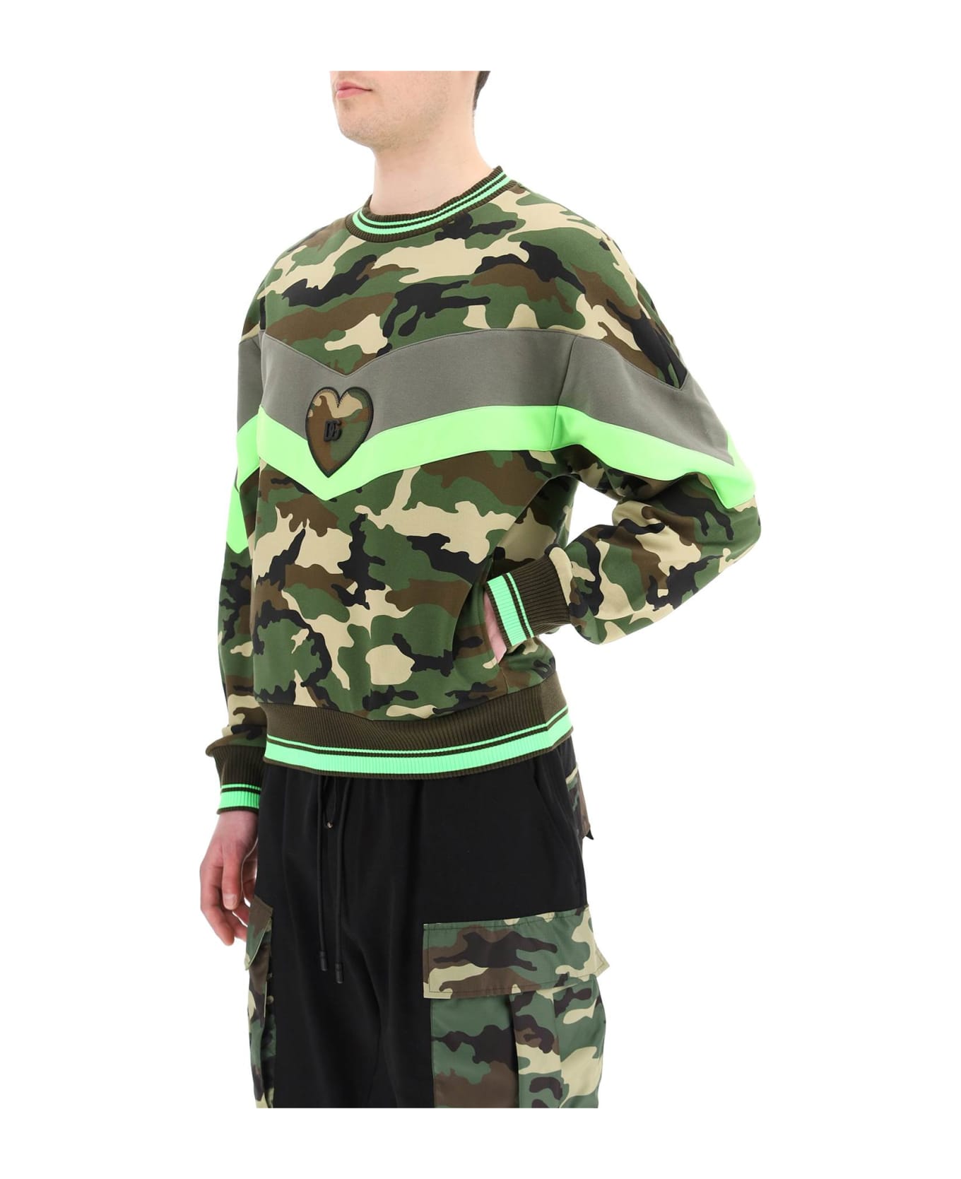 Dolce & Gabbana Camouflage Print Sweatshirt - GREEN