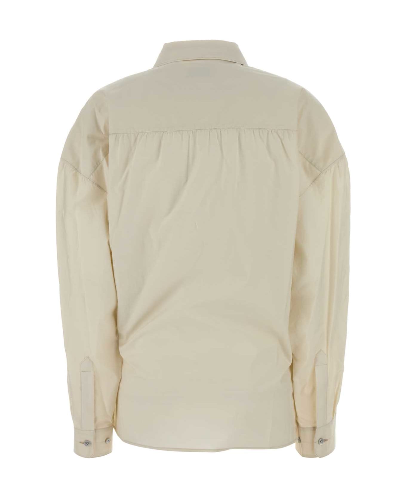 Lemaire Ivory Cotton Blend Shirt - LIGHTCREAM