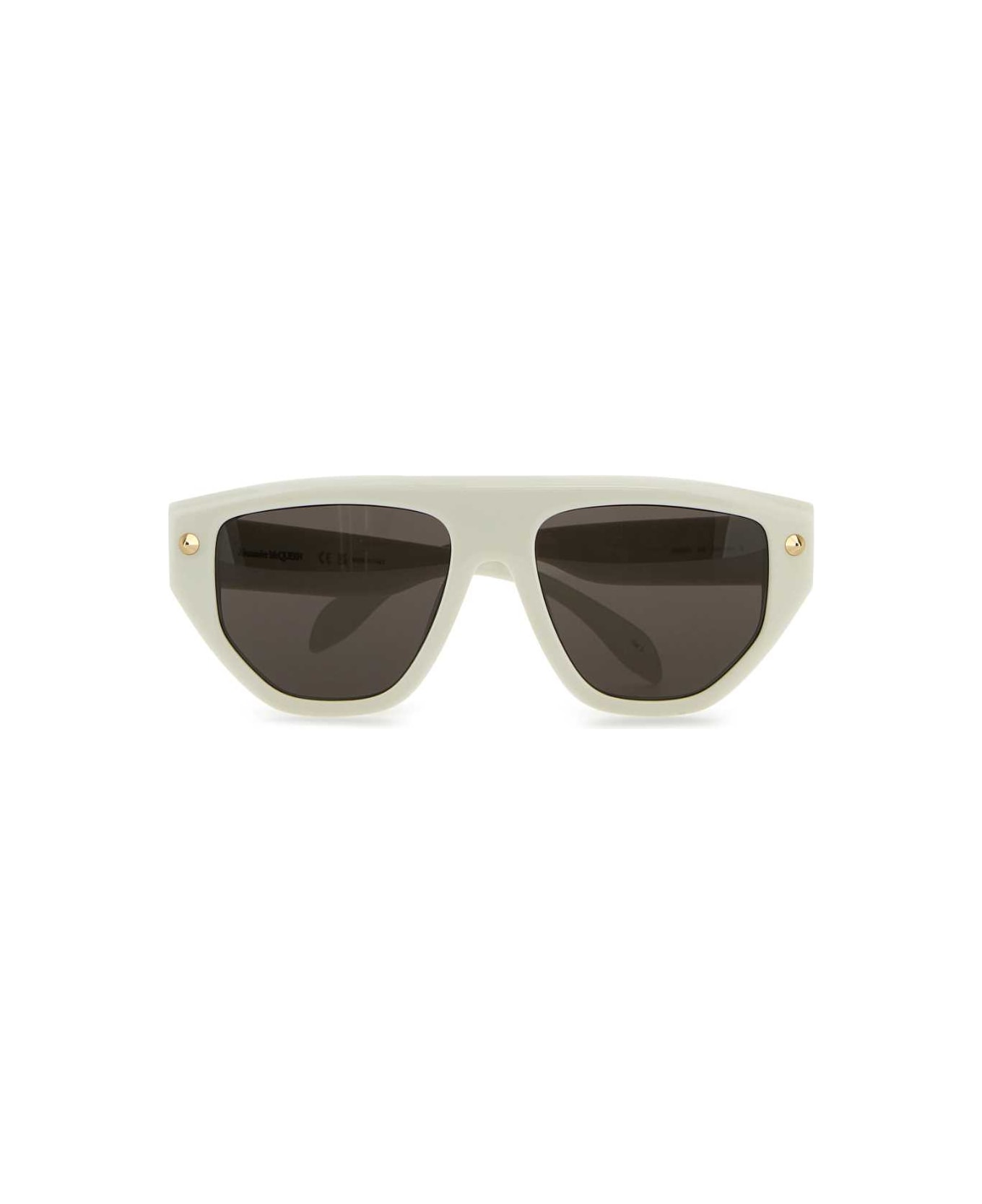 Alexander McQueen Chalk Acetate Sunglasses - WHITE-WHITE-GREY