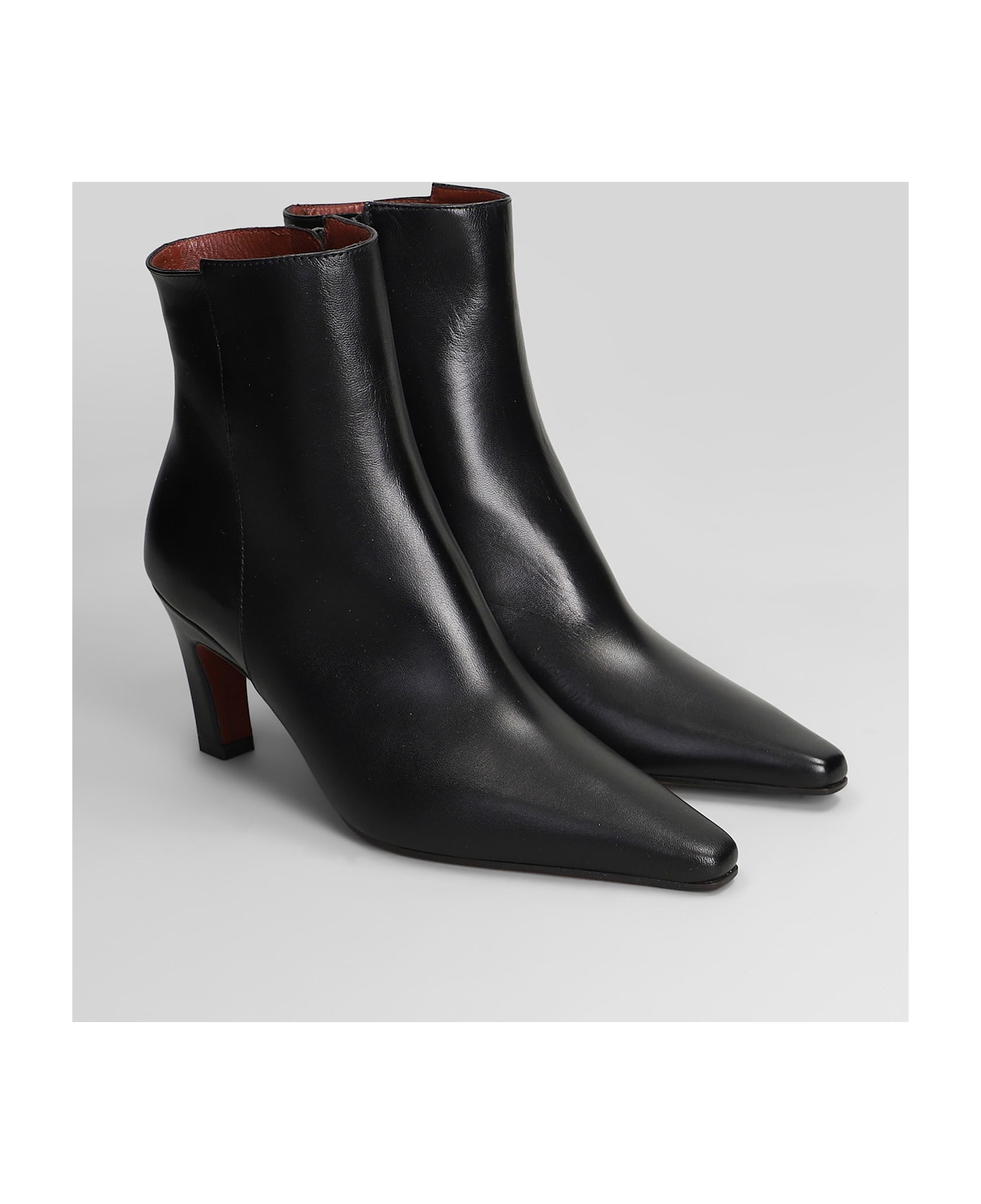 Roberto Festa Yanira High Heels Ankle Boots In Black Leather - black