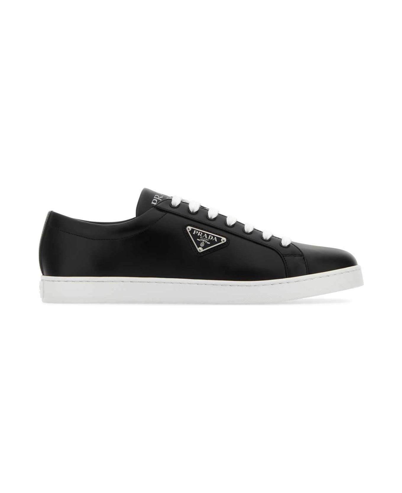 Black Leather Sneakers - Thumbnail 2
