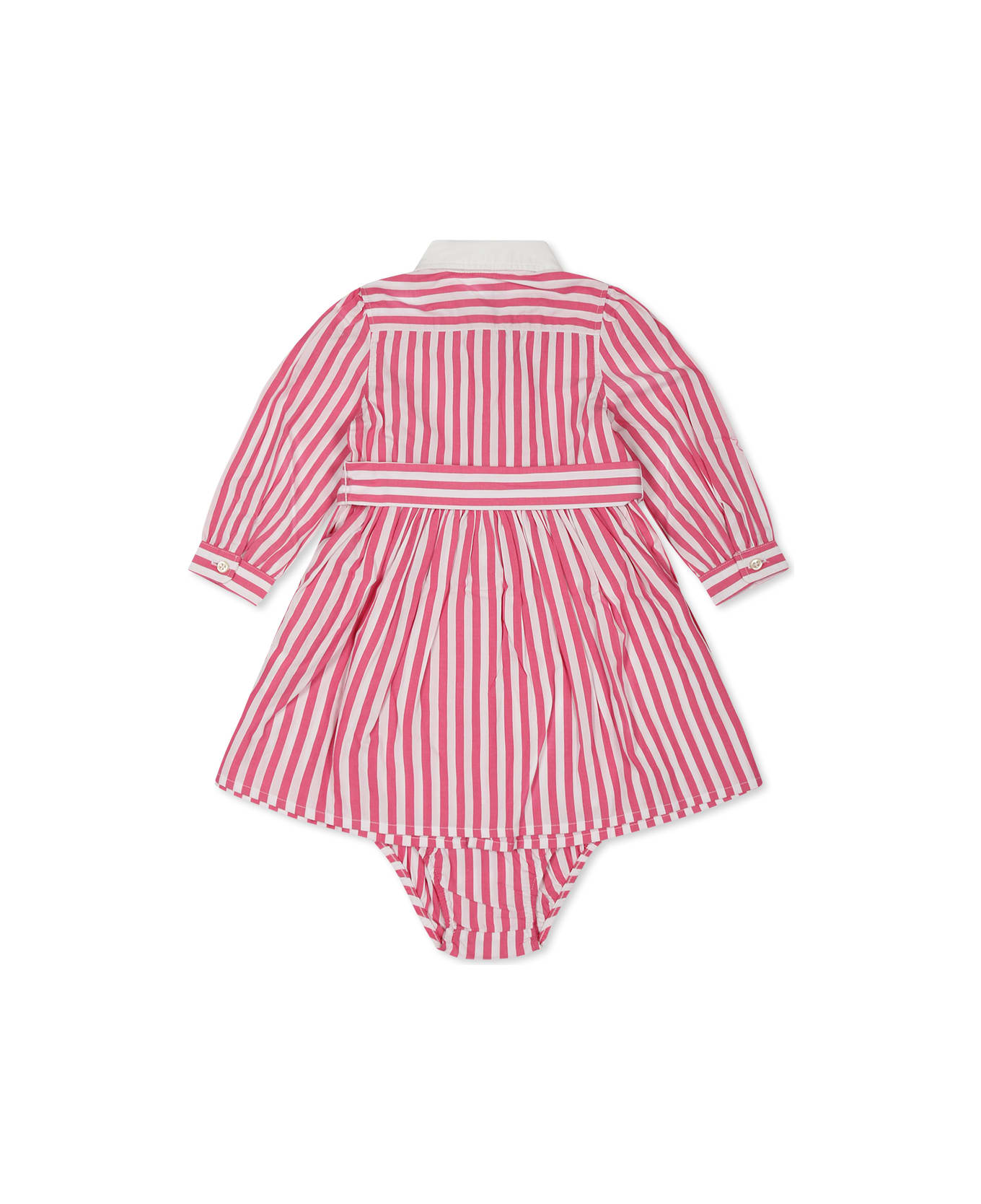Ralph Lauren Fuchsia Dress For Baby Girl With Horse - Fuchsia