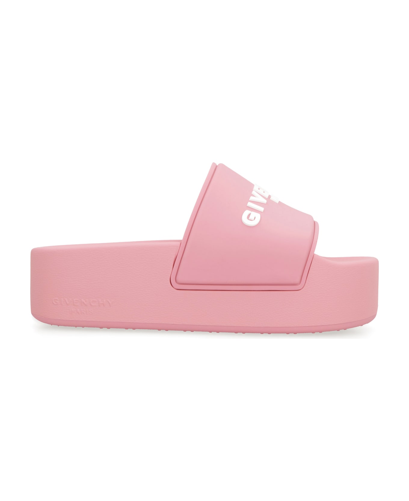 Givenchy Logoed Rubber Platform Slides - Pink