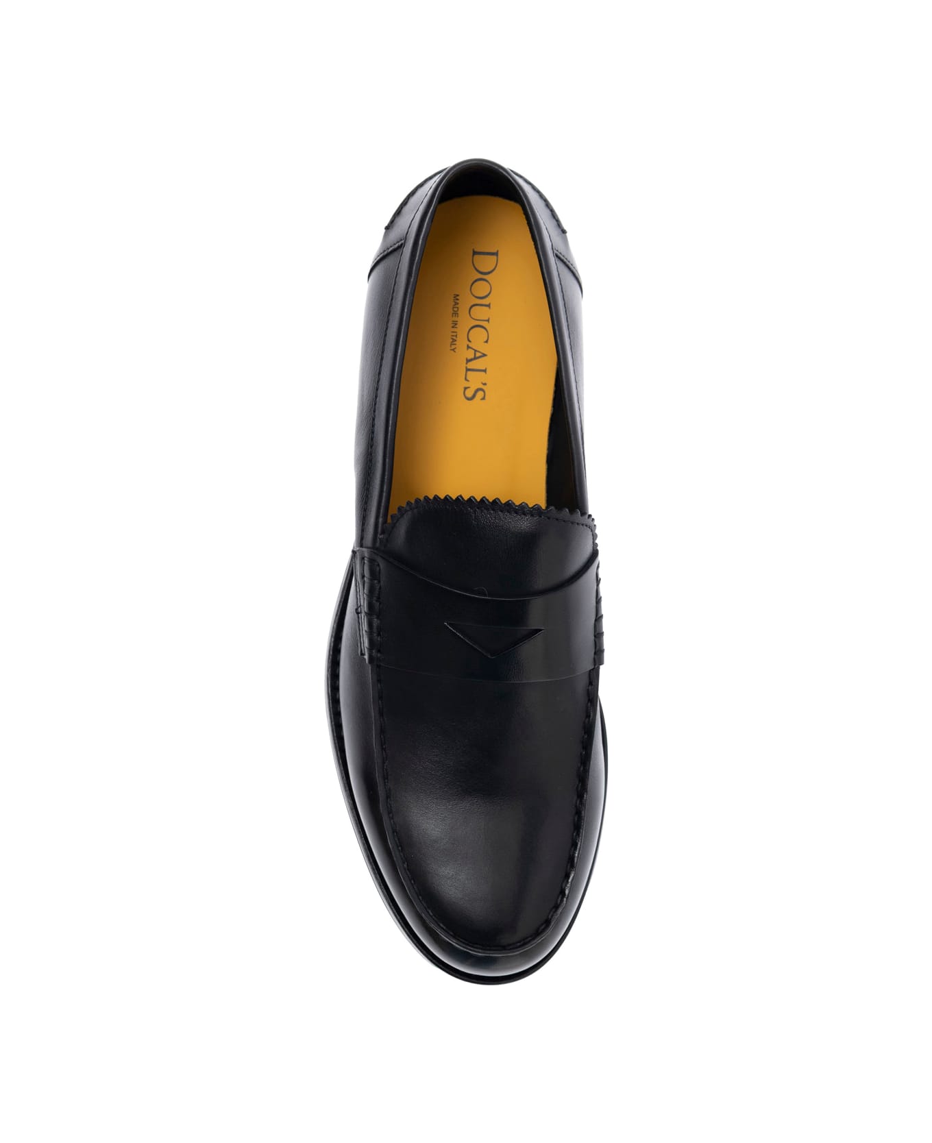 Doucal
s Black Loafers With Almond Toe In Leather Man - Black