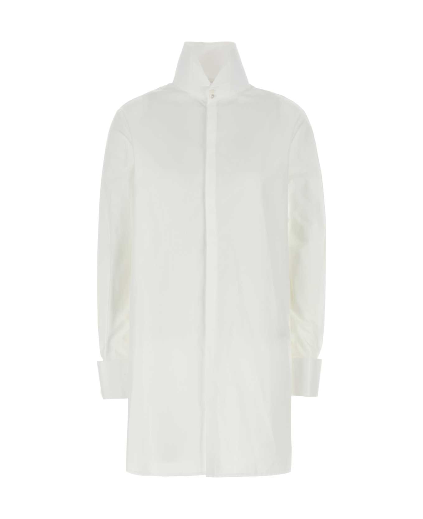 MM6 Maison Margiela White Jacquard Shirt - OFFWHITE