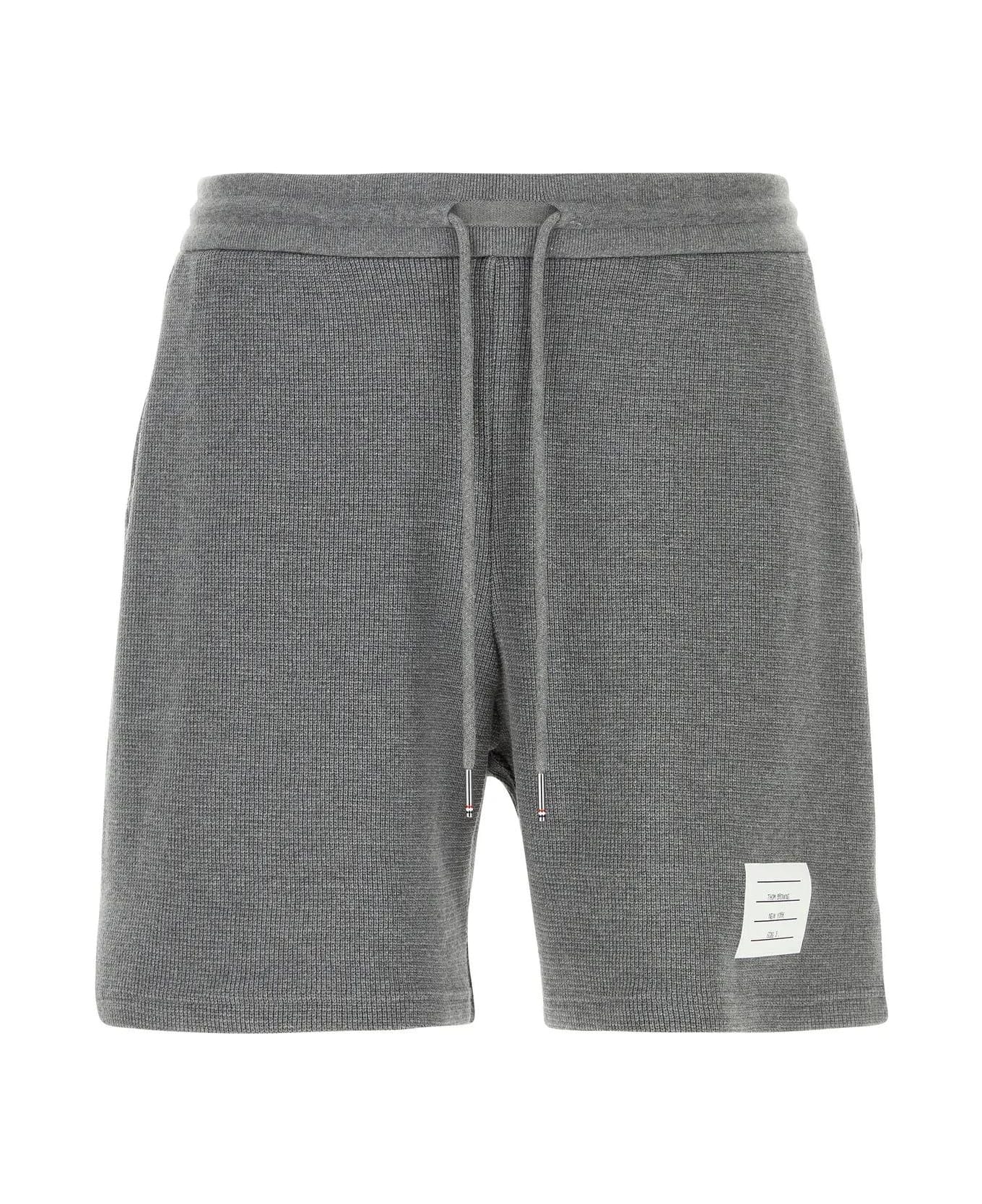 Thom Browne Grey Cotton Bermuda Shorts - Grey