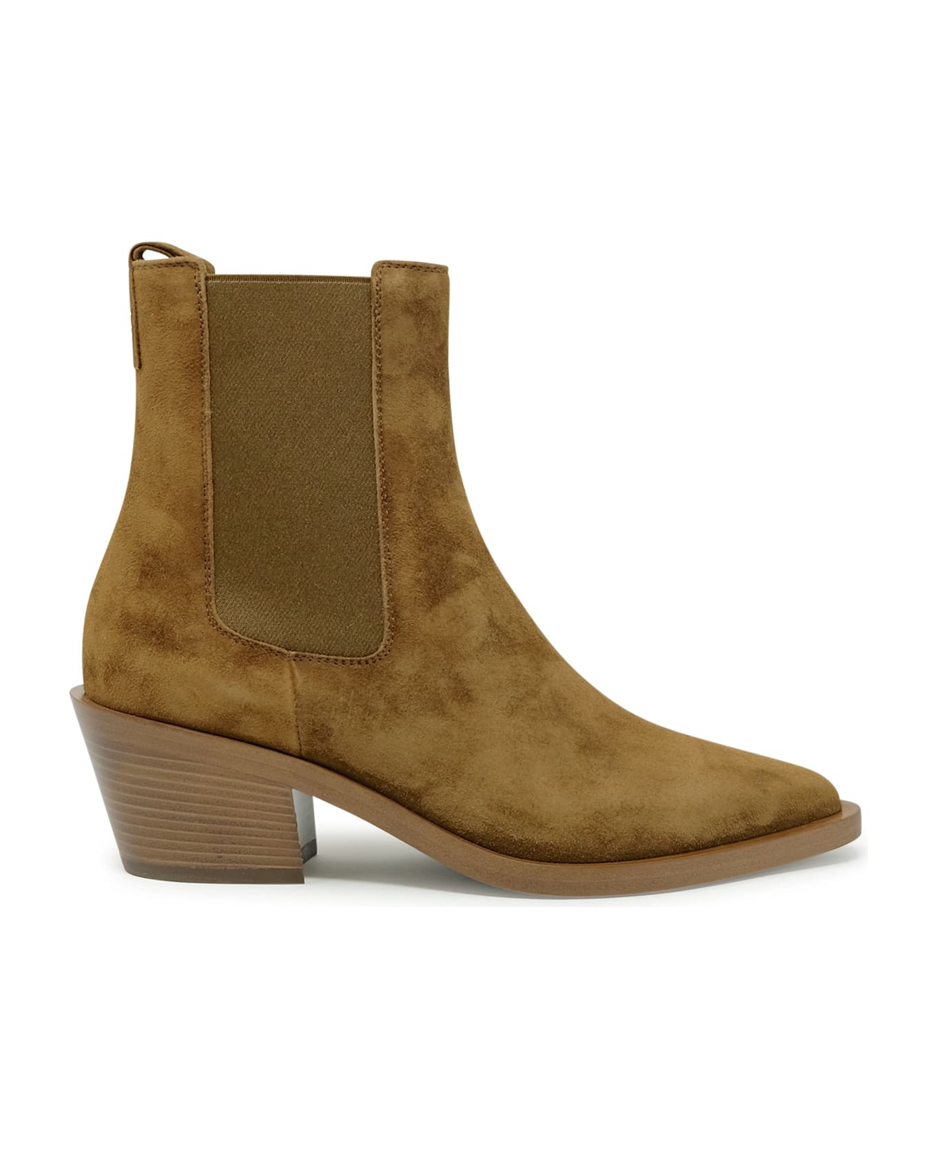 Gianvito Rossi G72901.45cuo.castexa Camel Suede Leather Boots - CAMEL
