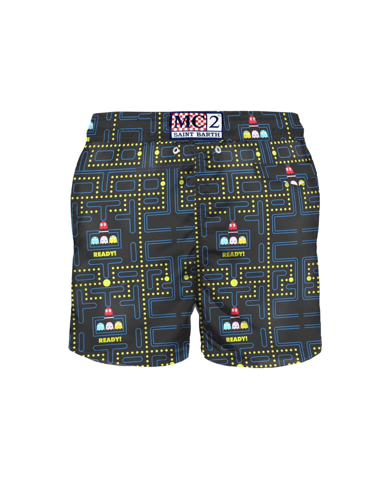 MC2 Saint Barth Man Swim Shorts With Pac-man Print - BLUE
