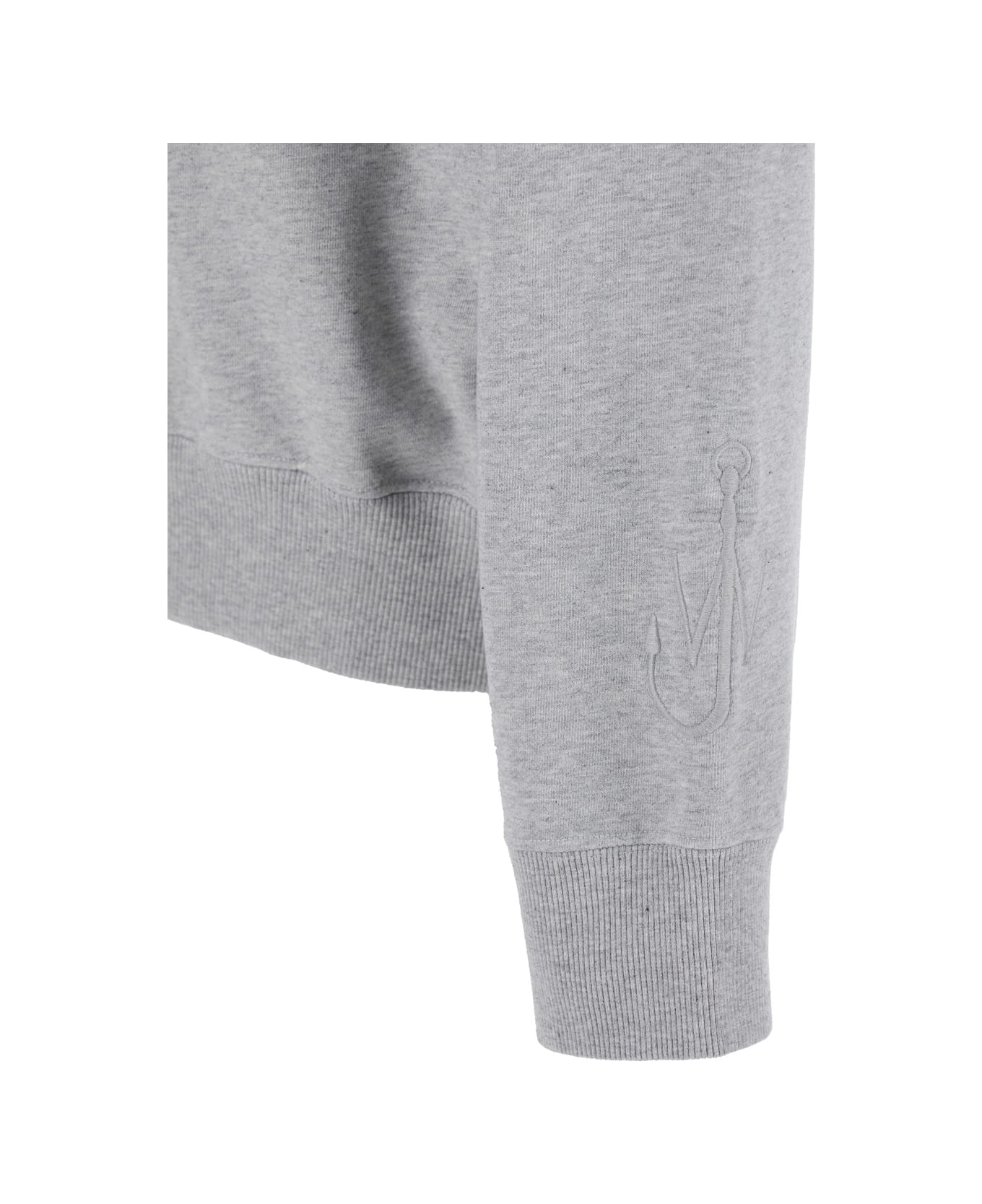 J.W. Anderson Grey High Neck Sweatshirt With Zip Closure And Logo Embroidery In Cotton Man - Grey