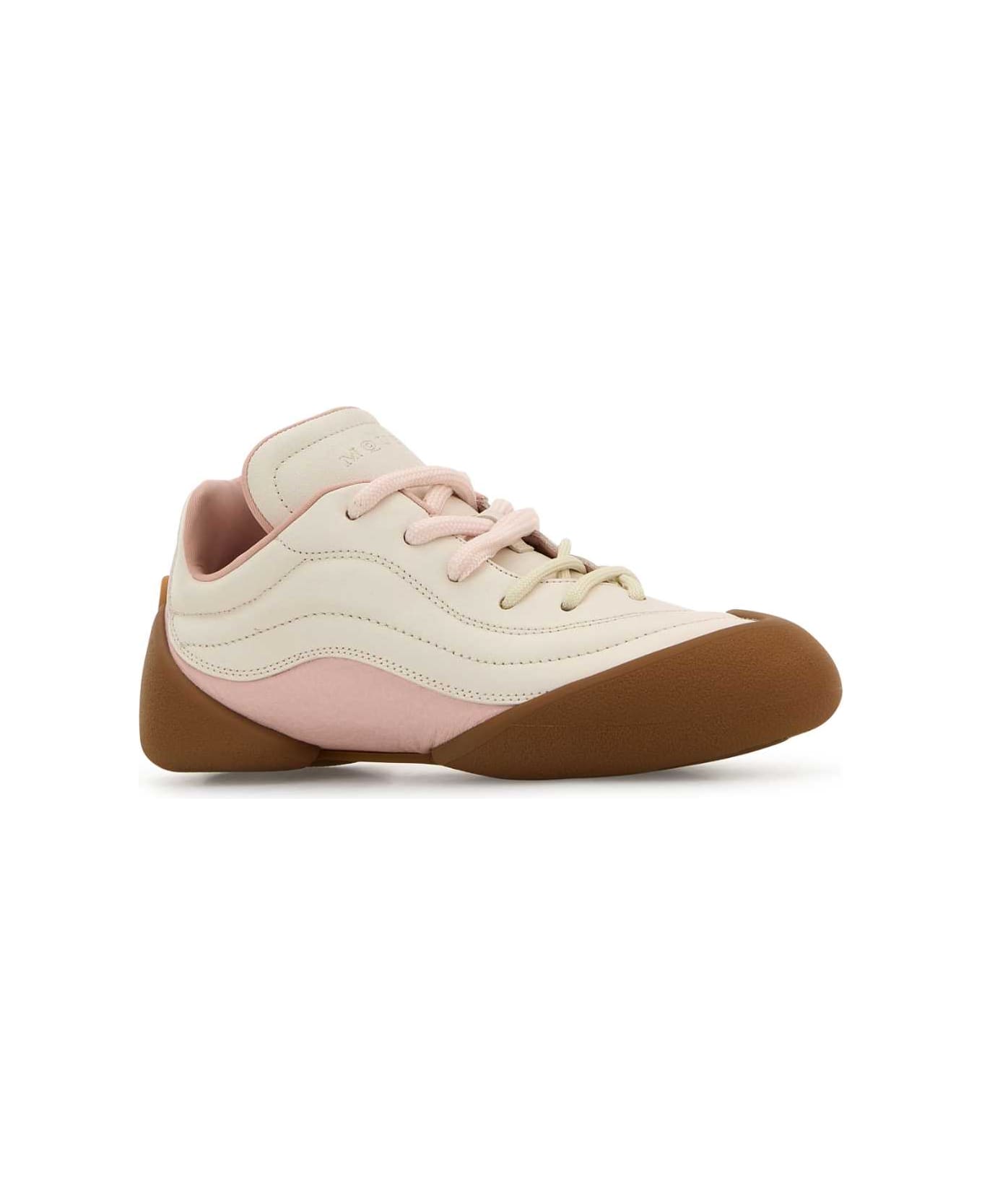 Alexander McQueen Two-tone Leather Flexion Sneakers - OFFWHITEPINK