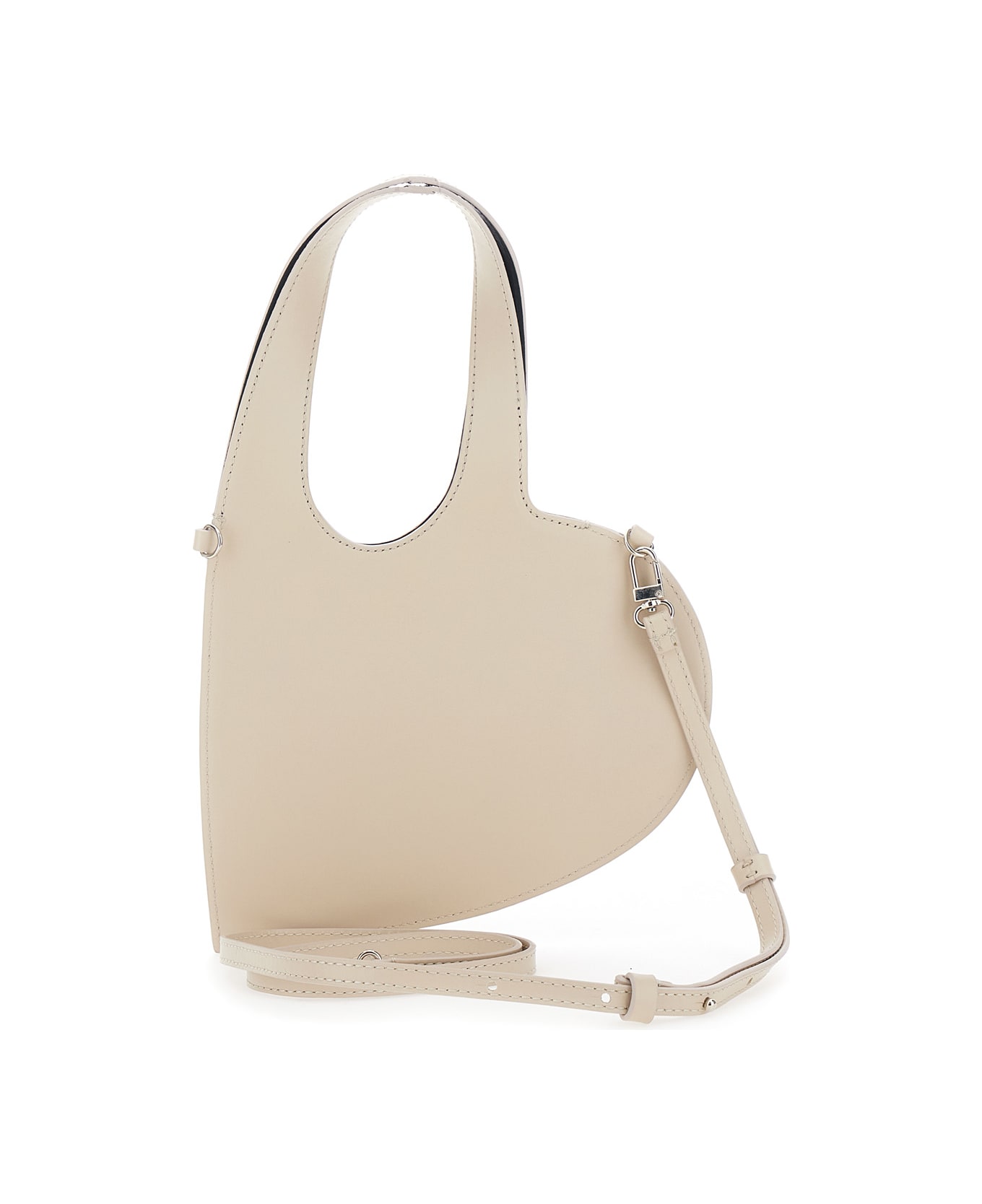 Coperni 'baby Heart' Beige Heart Shaped Crossbody Bag With Adjustable And Removable Shoulder Strap In Leather Woman - Beige