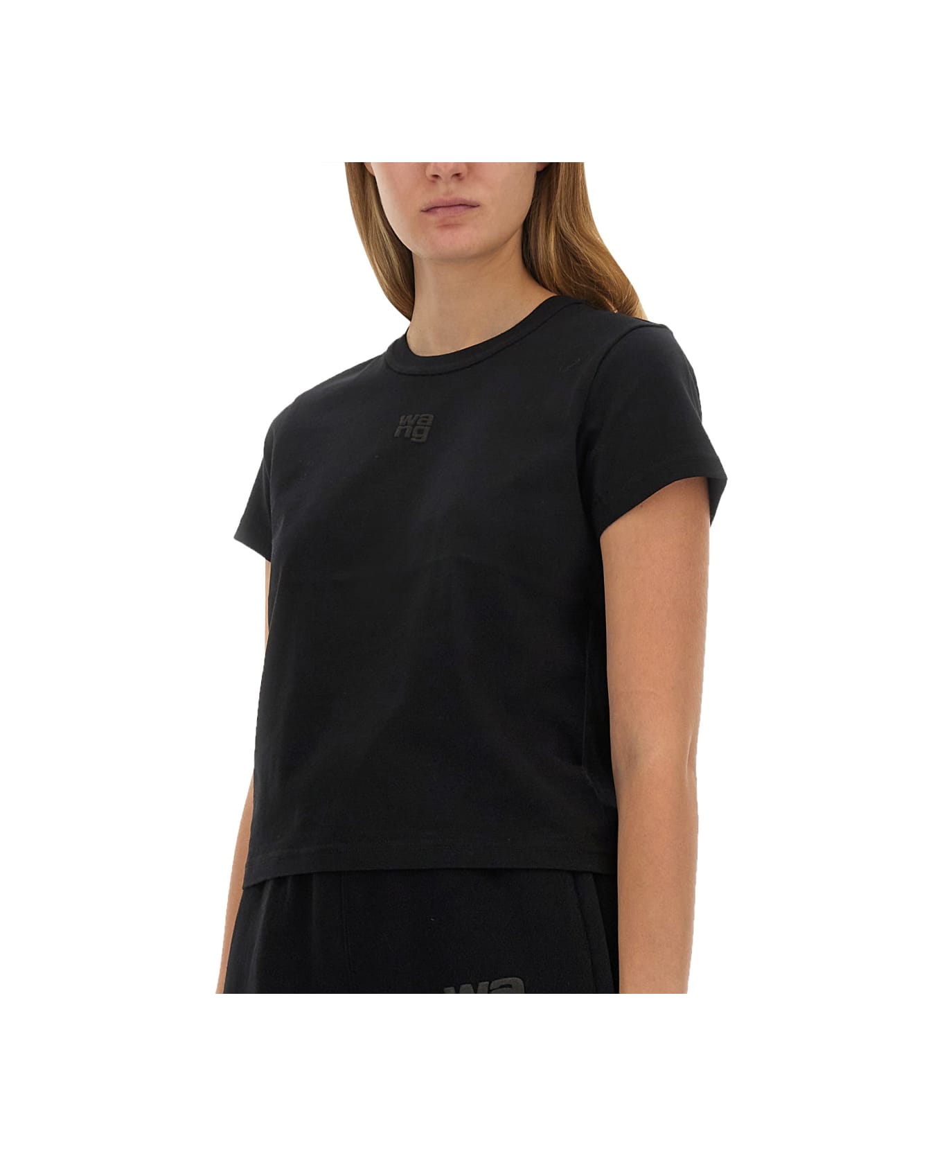 T by Alexander Wang Essential Shrunk T-shirt - BLACK Tシャツ