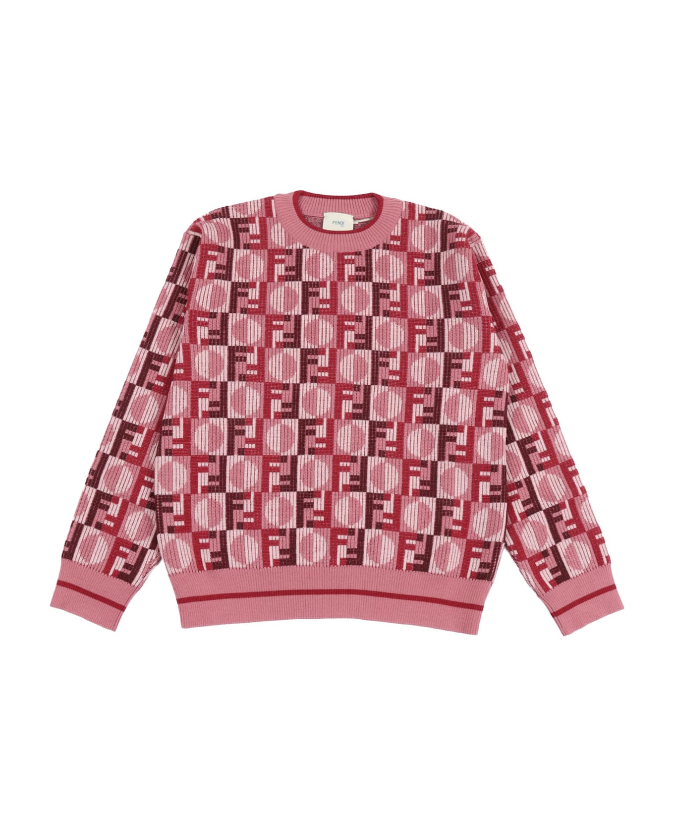 Fendi Ff Dama Crewneck Sweater - PINK