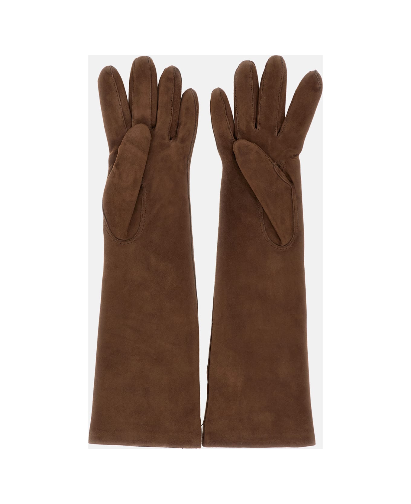 Max Mara Afidee Suede Gloves - Leather Brown