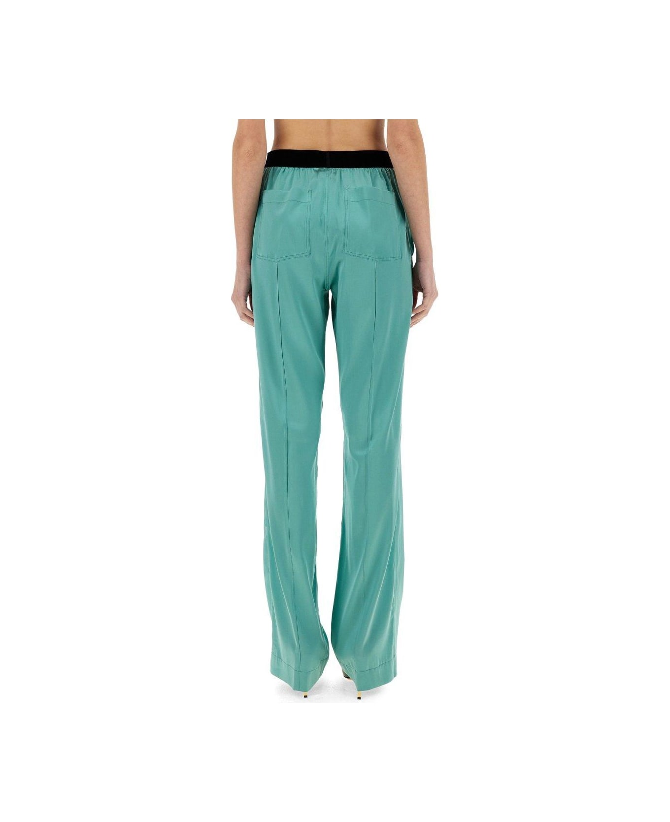 Tom Ford Straight Leg Satin Pants - GREEN