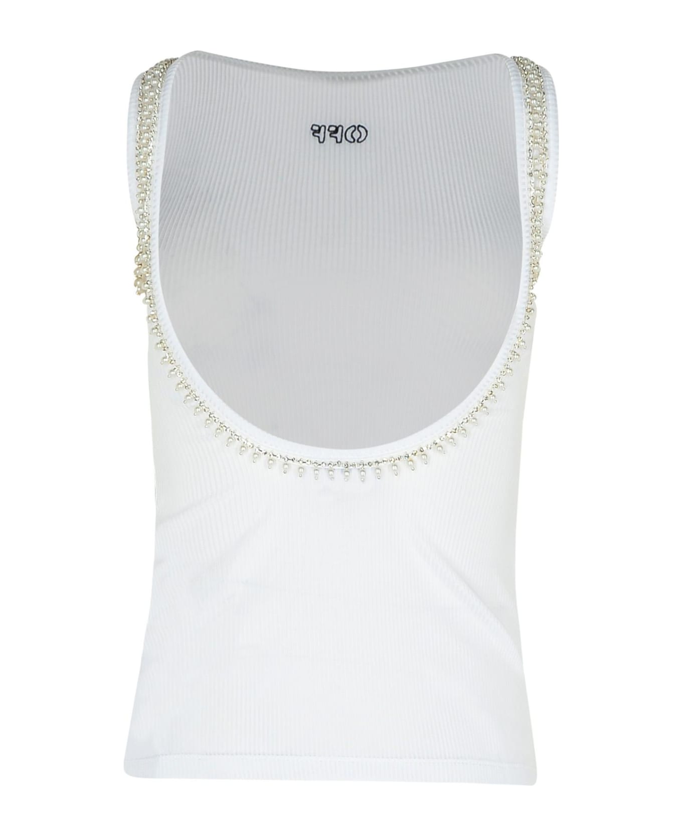 Off-White White Viscose Tank Top - White