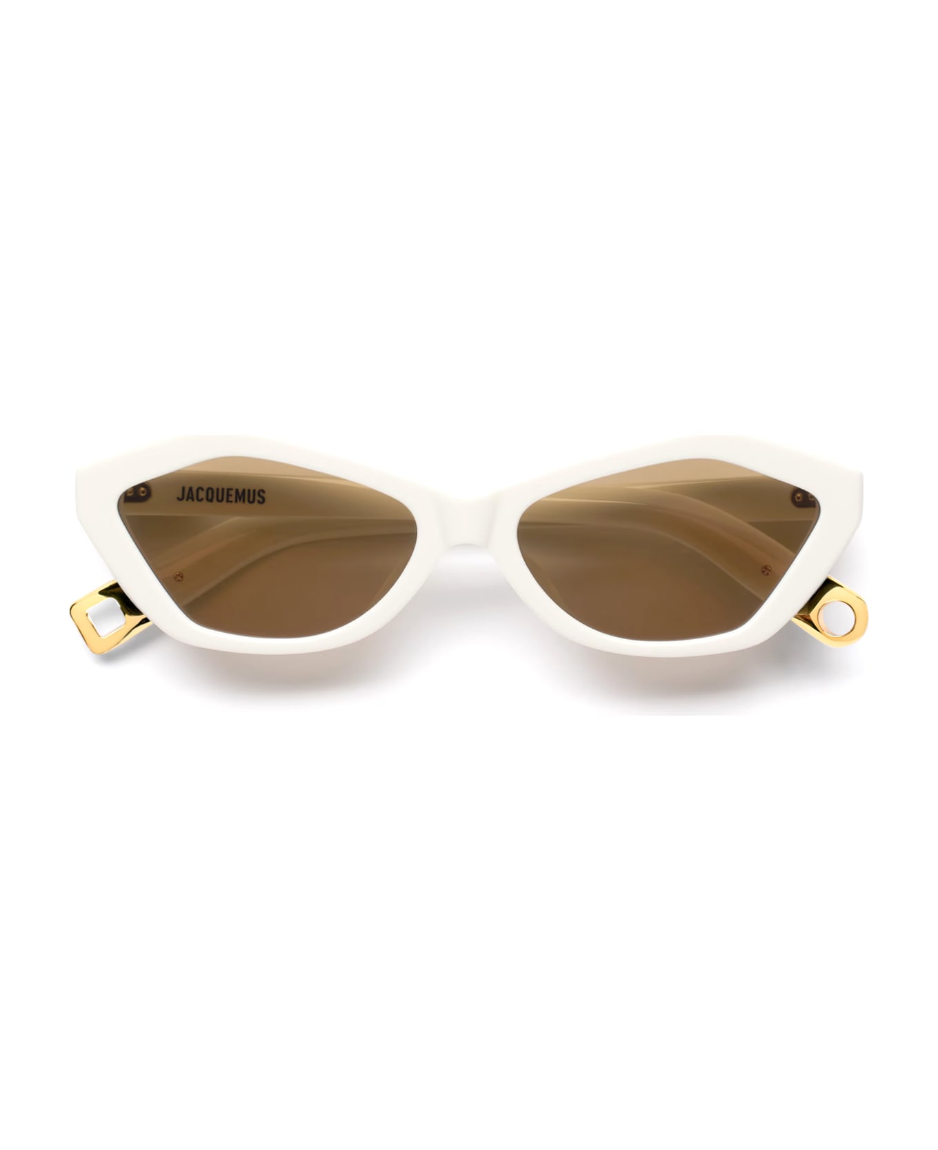 Jacquemus Bambino - White Sunglasses - brown