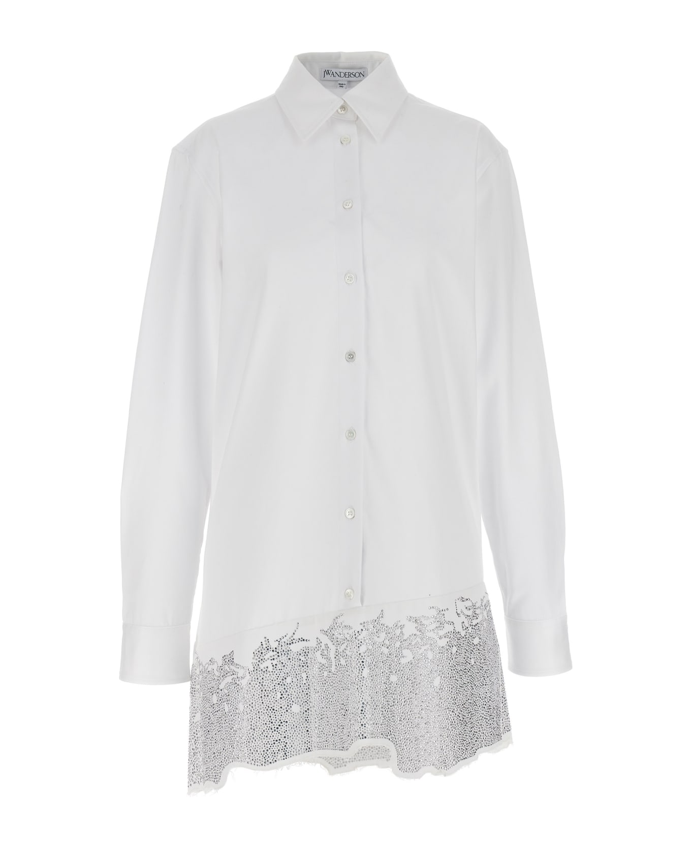J.W. Anderson Rhinestone Shirt Dress - White