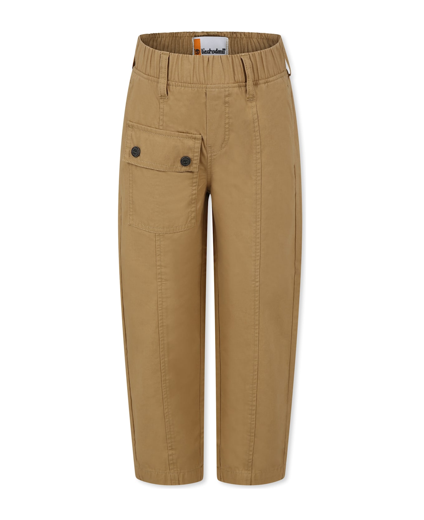 Timberland Beige Trousers For Boy With Logo - Beige