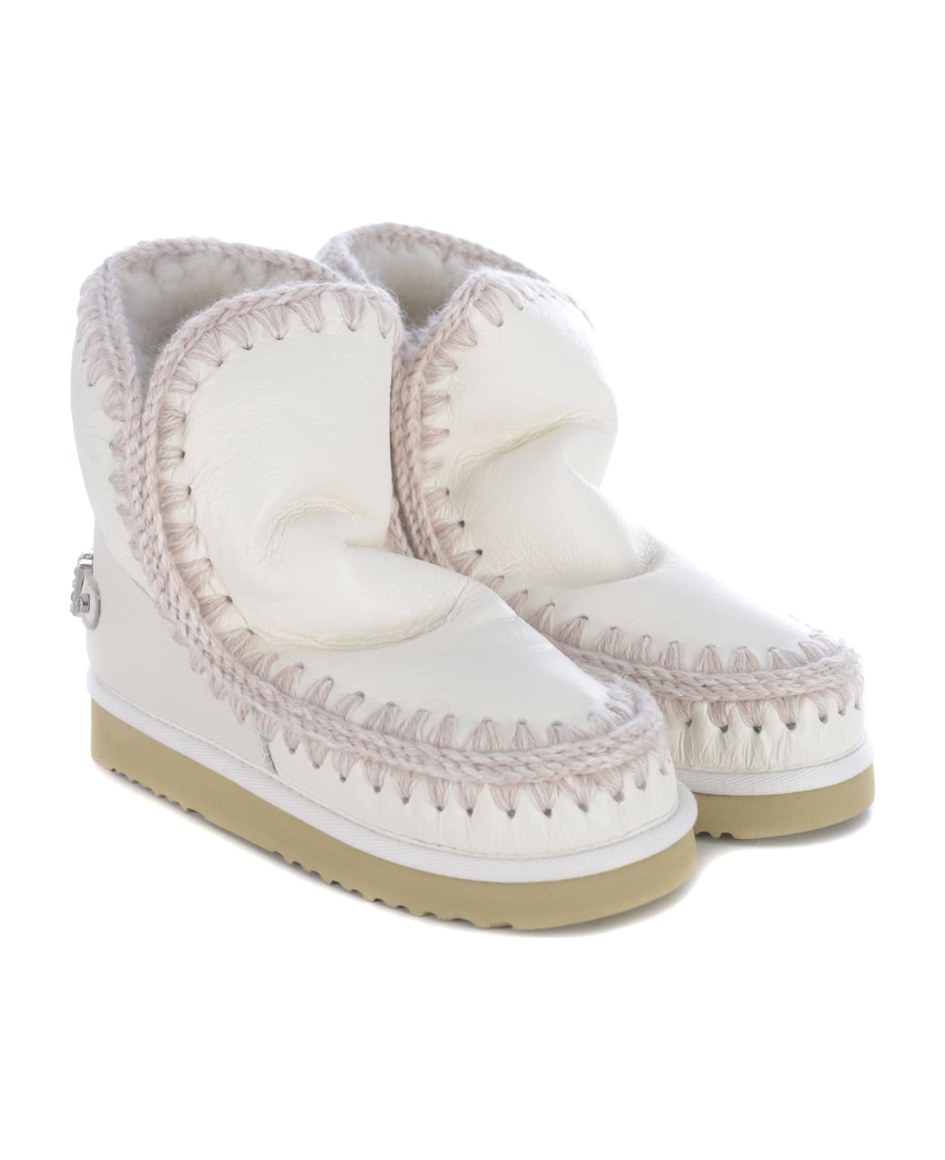 Mou Stivali Mou "eskimo18 Rhinestones" Made Of Leather - White