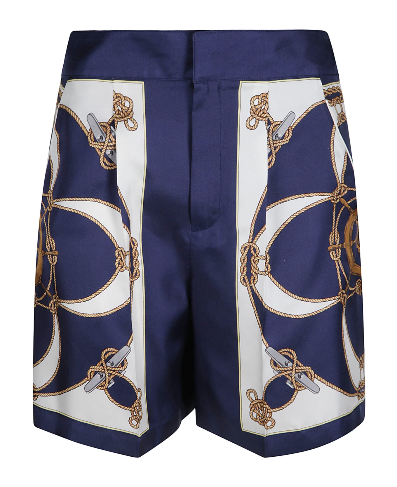 Bally Mid-rise Helm Printed Shorts - Blue