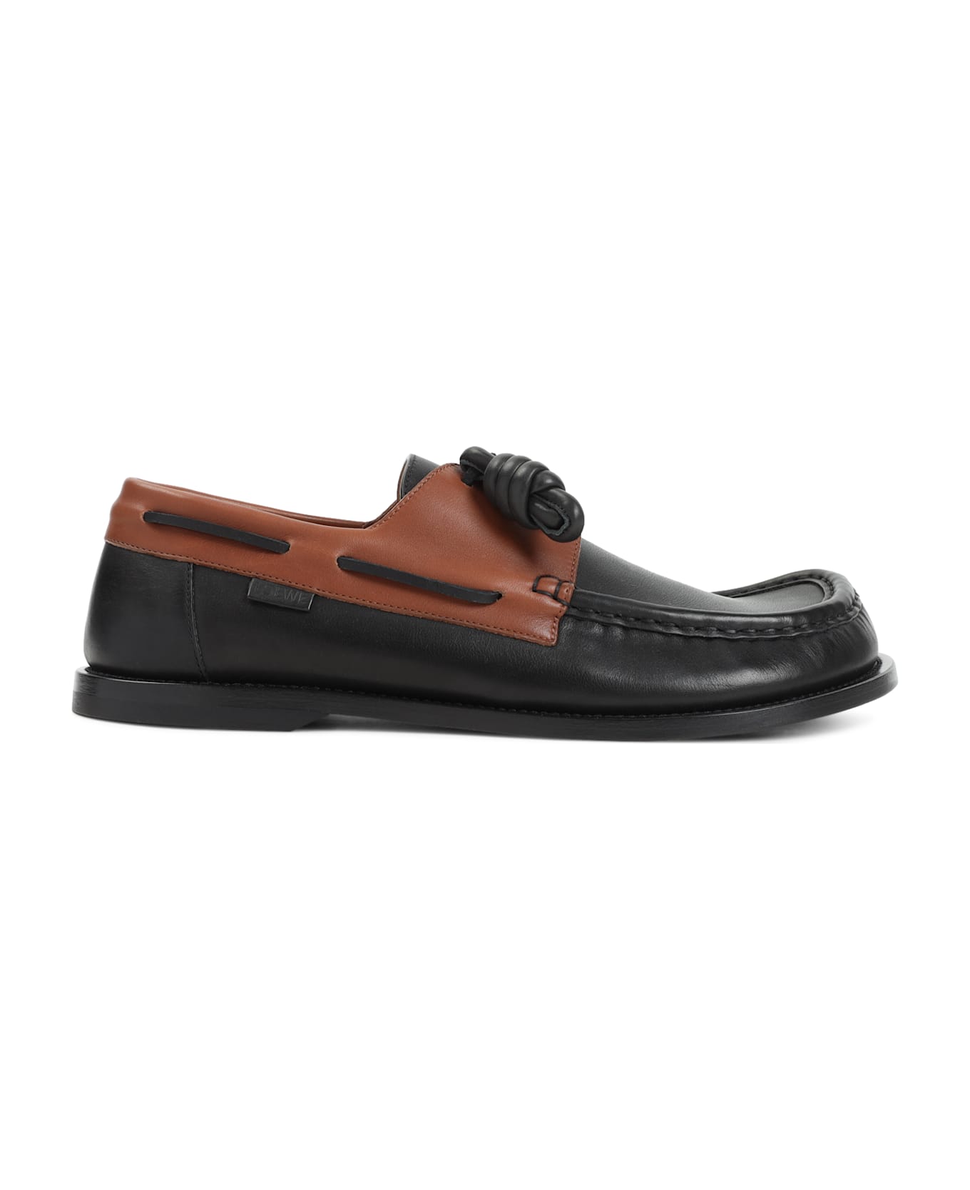 Loewe Campo Boat Shoe - Dark Caramel Black