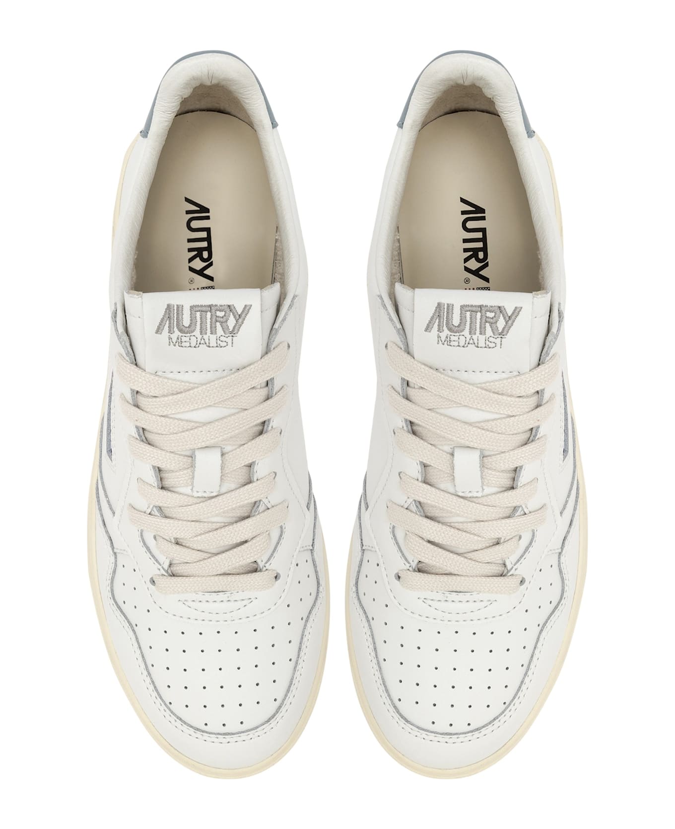Autry Medalist Low Leat Leat - Wht Slv Blue