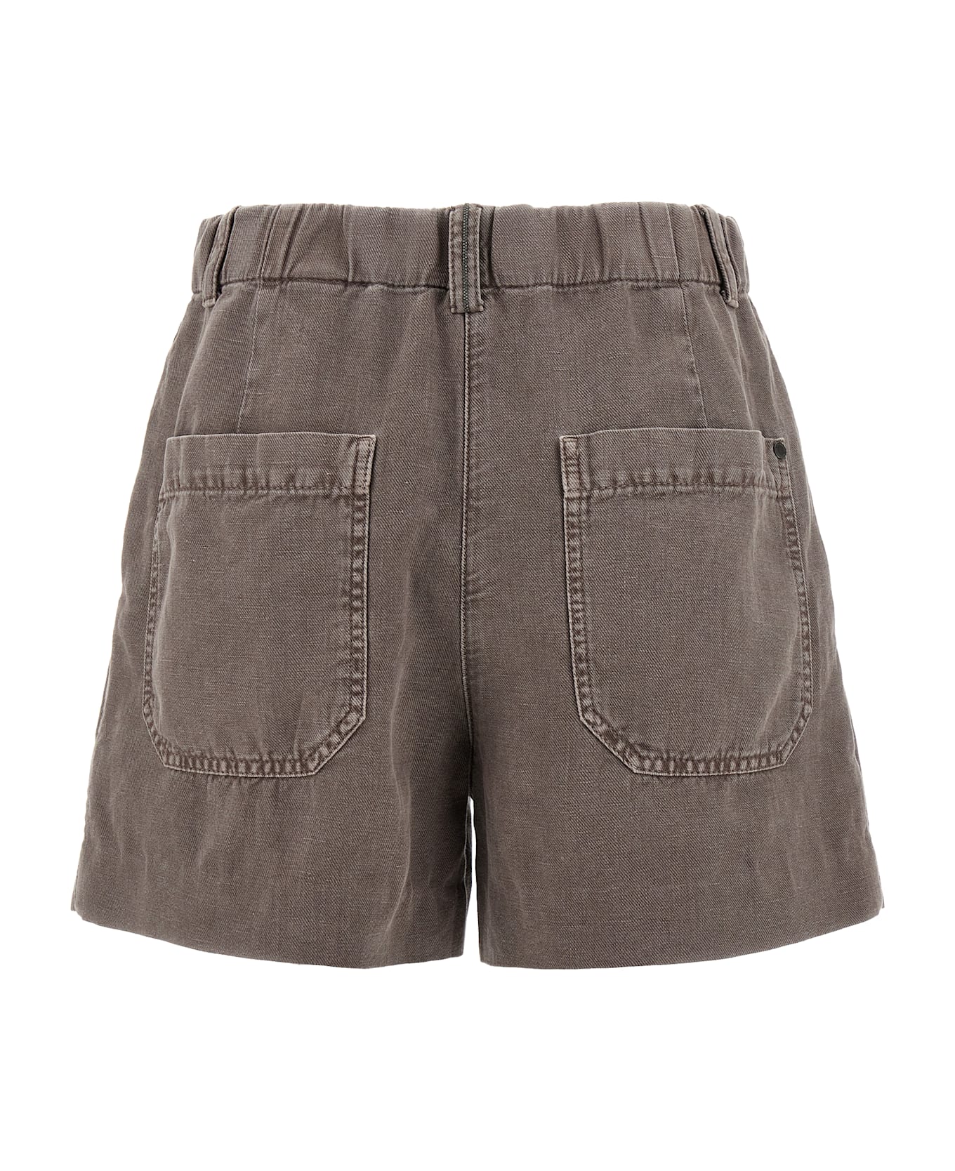 Brunello Cucinelli Linen Cotton Shorts - Brown