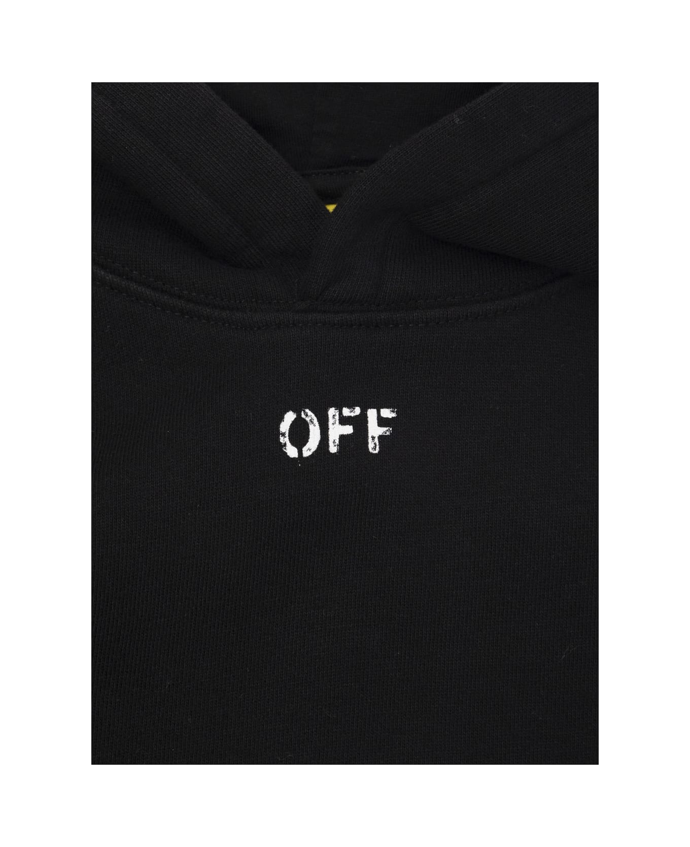 Off-White Black Hoodie With Arrow Print In Cotton Boy - Black