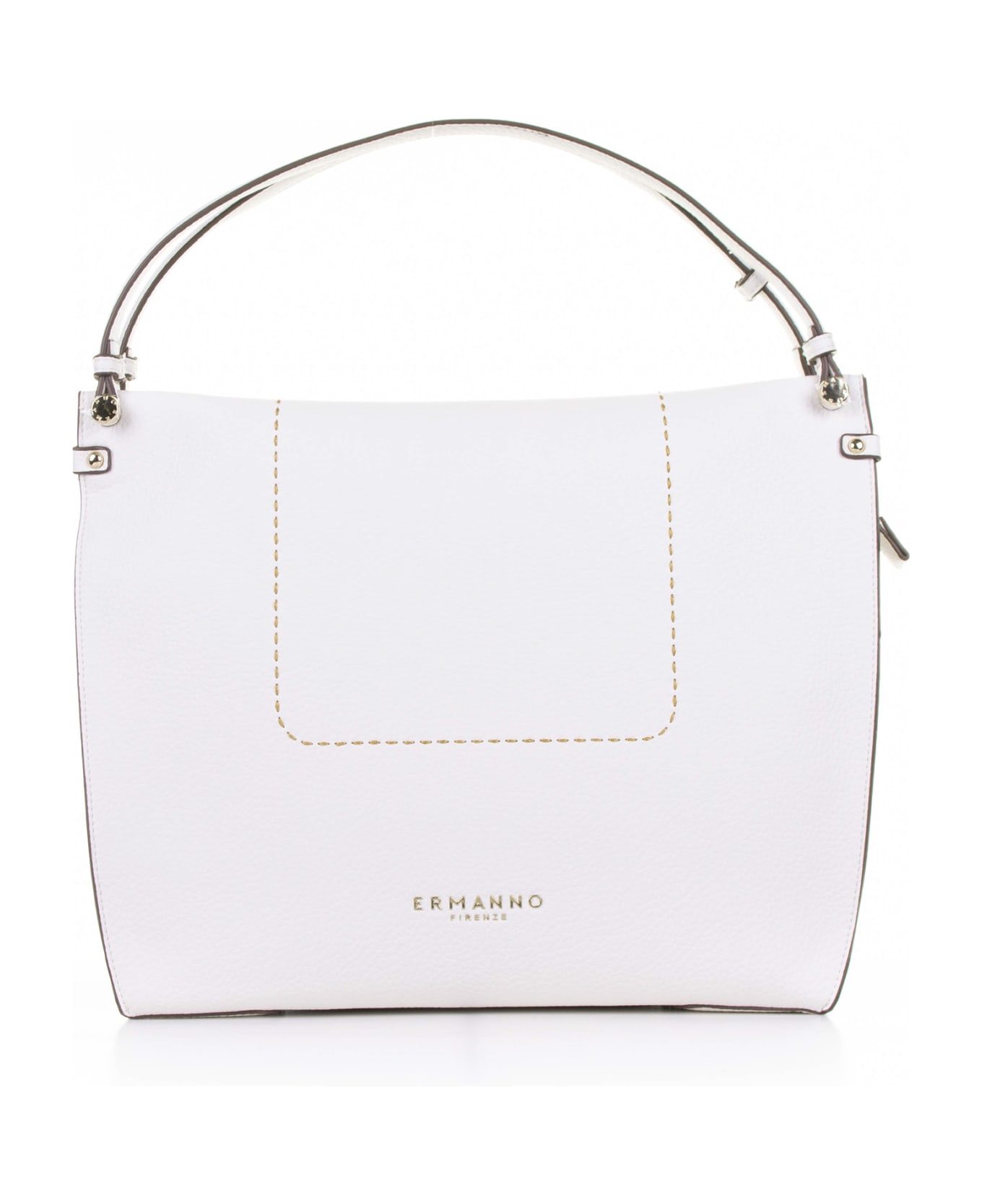 Ermanno Scervino White Petra Shopping Bag In Leather - BIANCO トートバッグ
