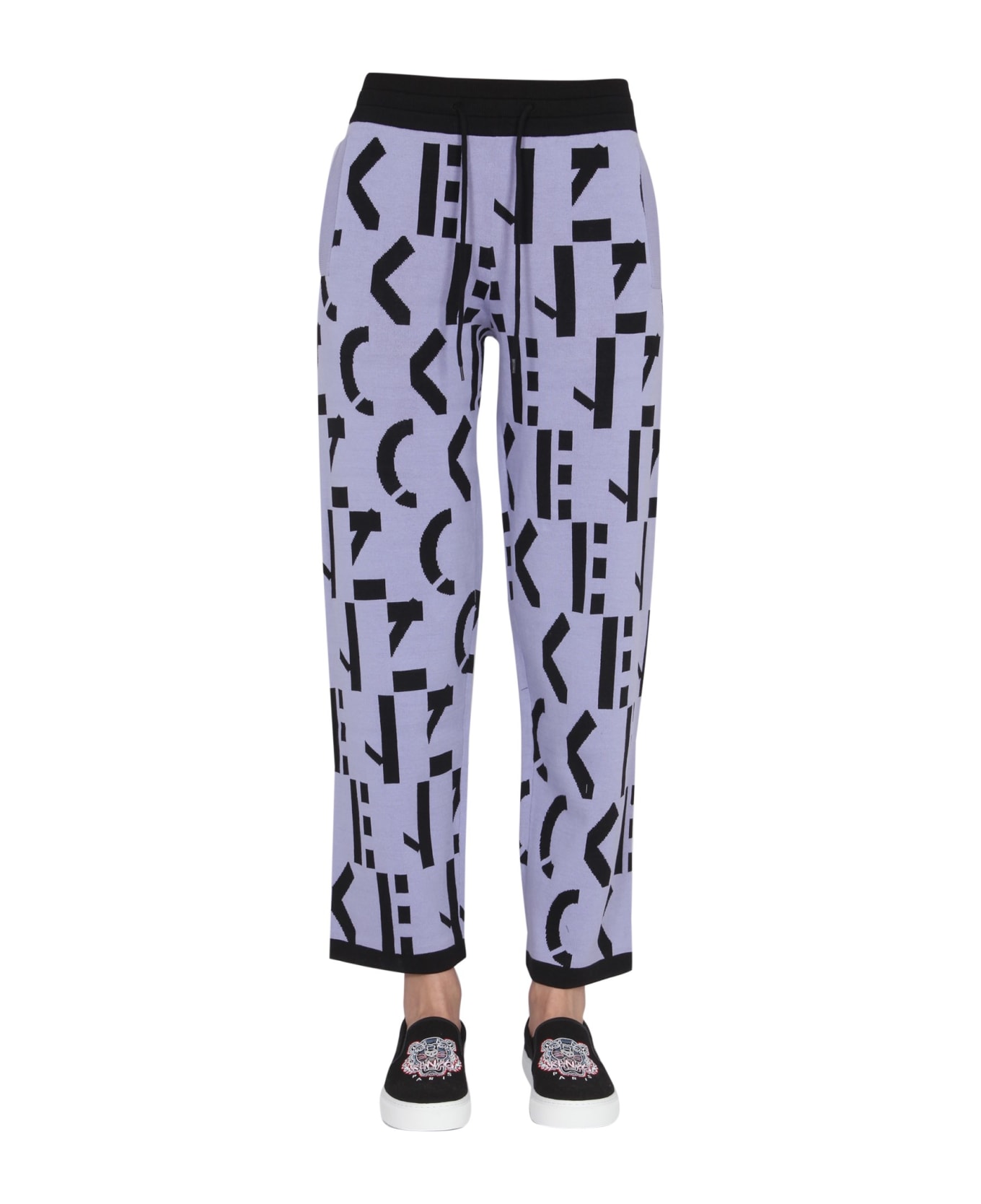 Kenzo Jogging Pants With Monogram Inlay - MULTICOLOR