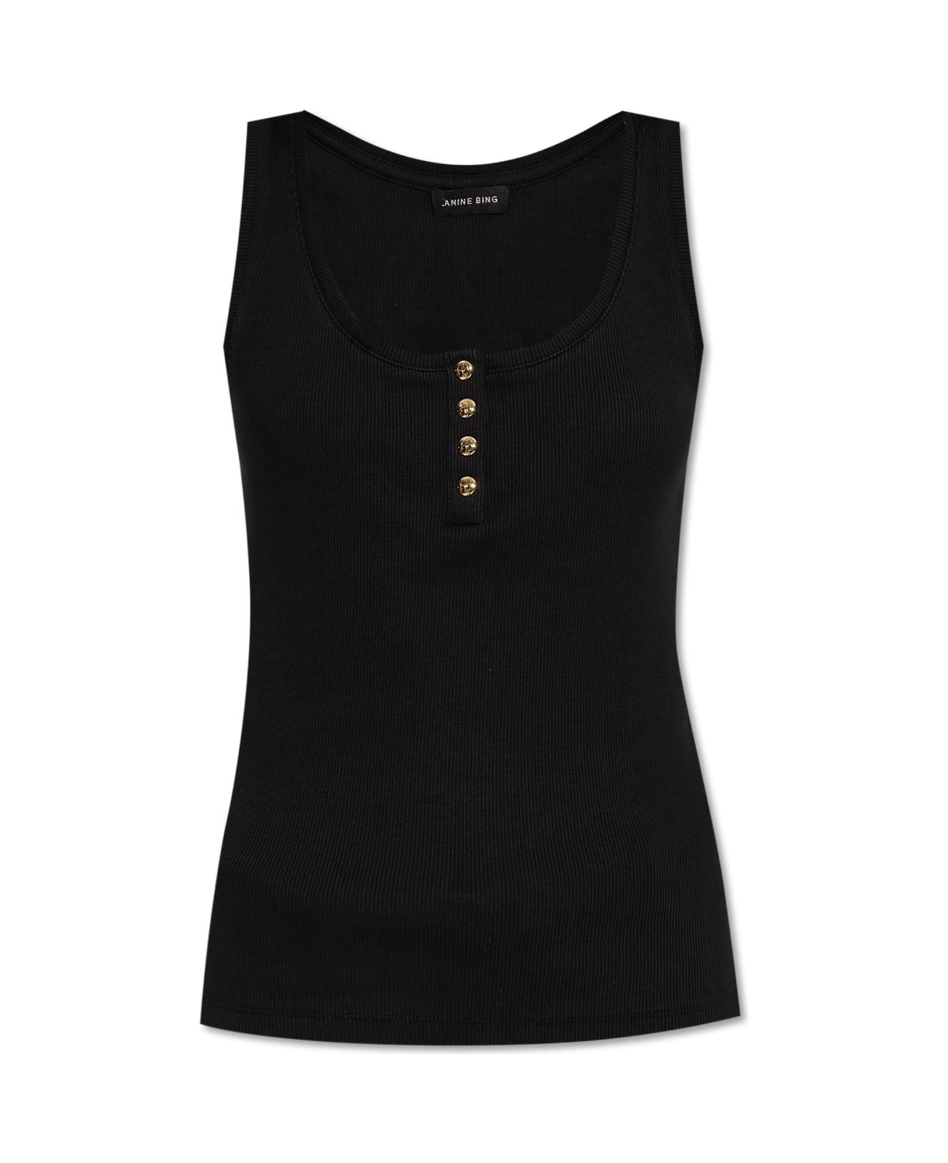 Anine Bing Ribbed Top 
alessia
 - Nero
