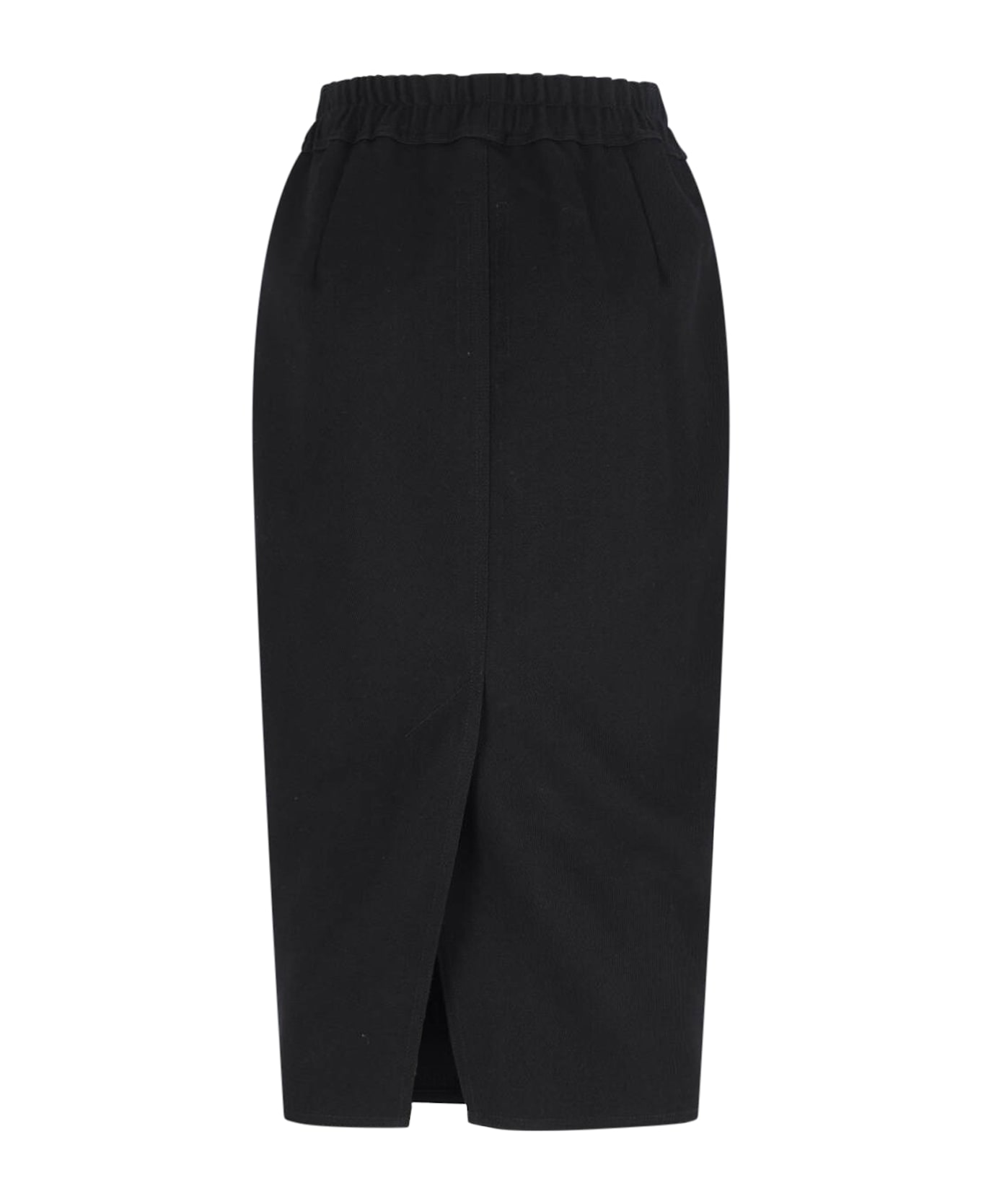Rick Owens Wool Zip Midi Skirt - Black  