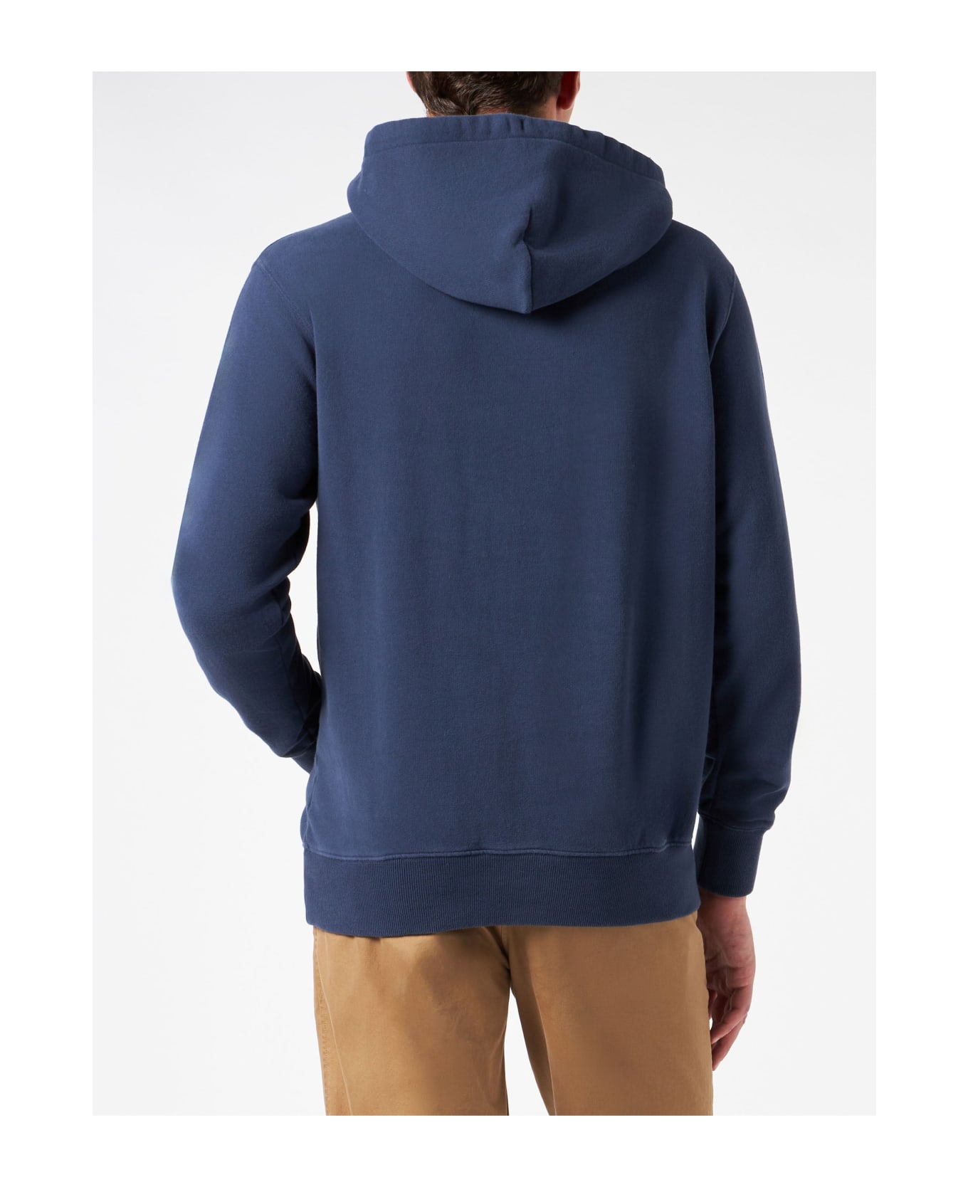 MC2 Saint Barth Man Blue Hoodie With St. Barth Terry Patch - BLUE