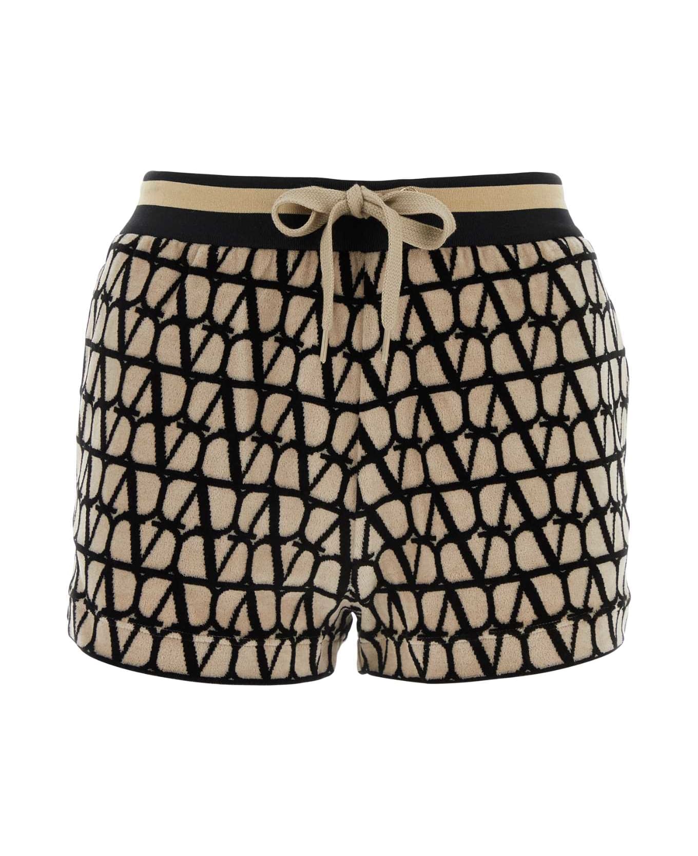 Valentino Garavani Toile Iconographe Terry Fabric Shorts - BEIGENERO