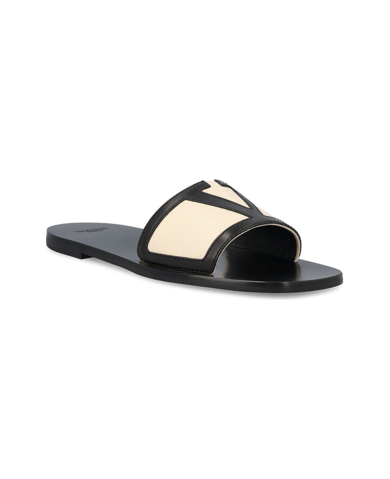 Valentino Garavani Viva Superstar Square Toe Slides - Nero