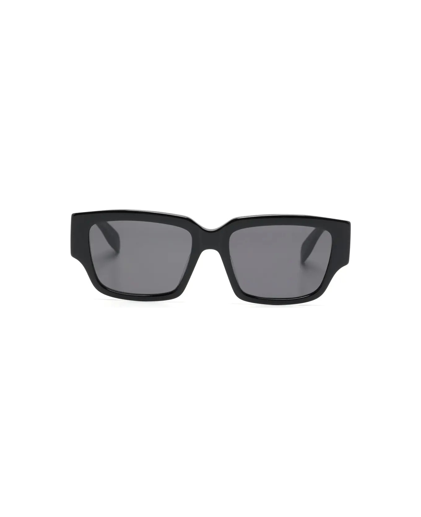 Alexander McQueen Mcqueen Graffiti Rectangular Sunglasses In Black And Red - Black