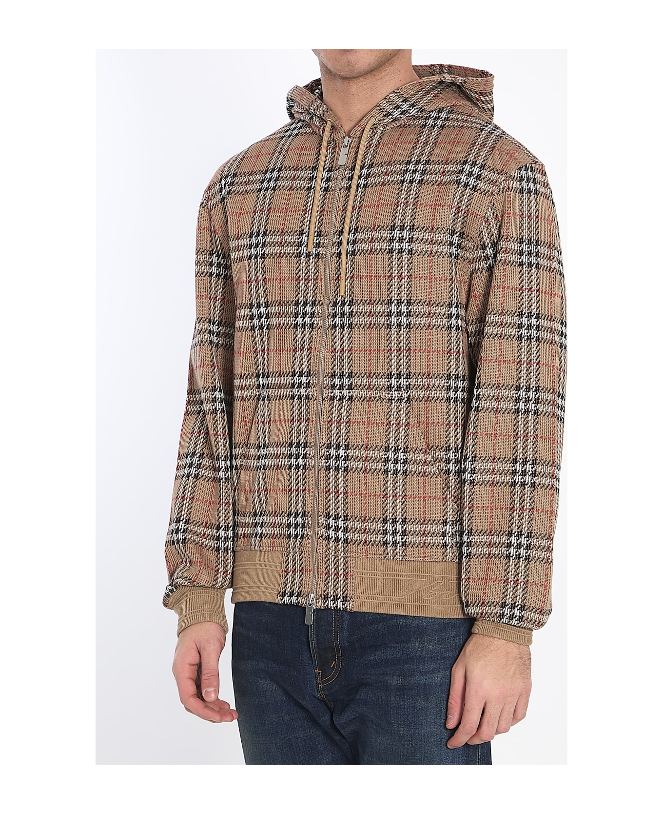 Burberry Check Jacquard Hoodie - Nut Ip Check