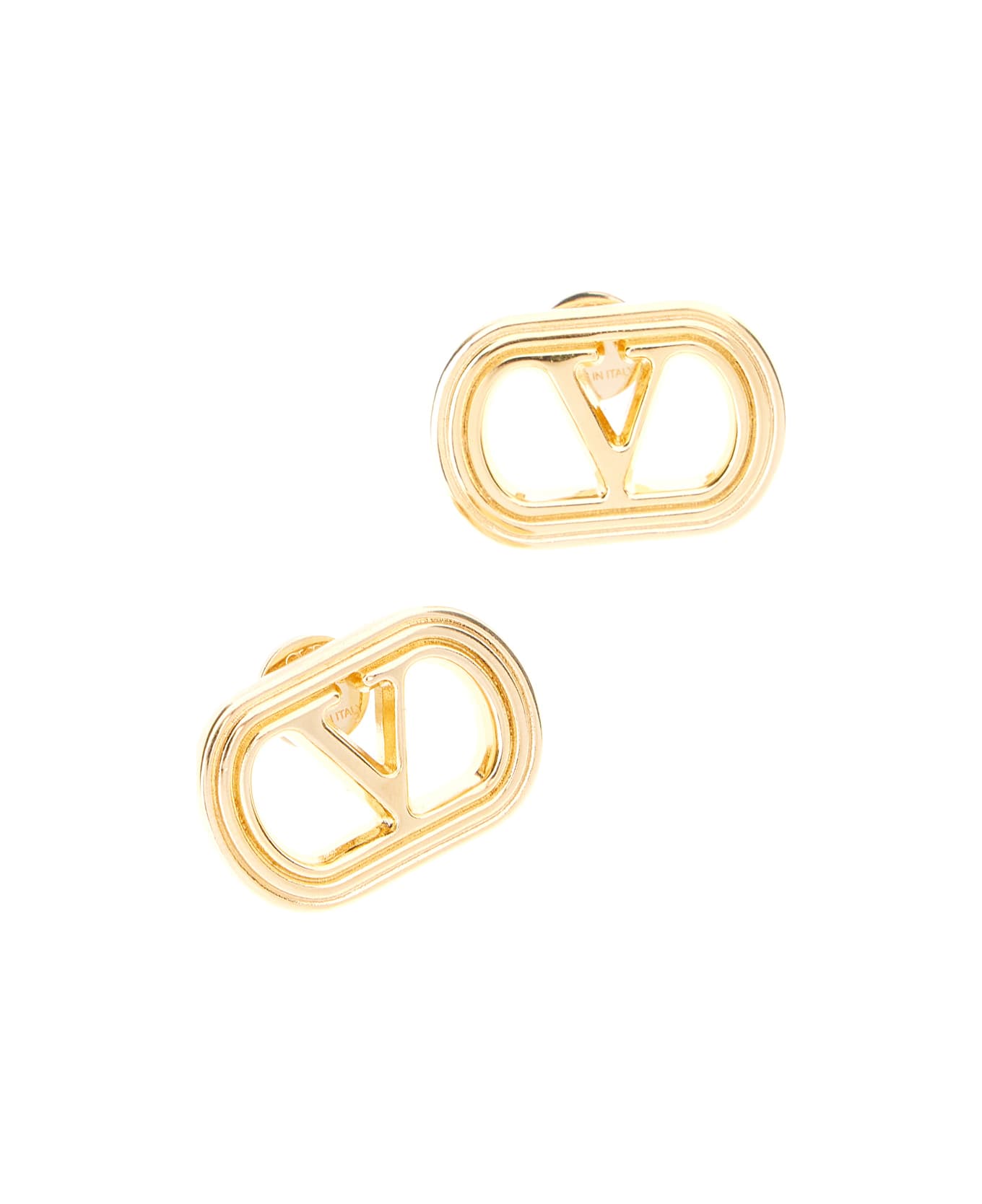 Valentino Garavani Gold Metal Ovalette Earrings - Gold